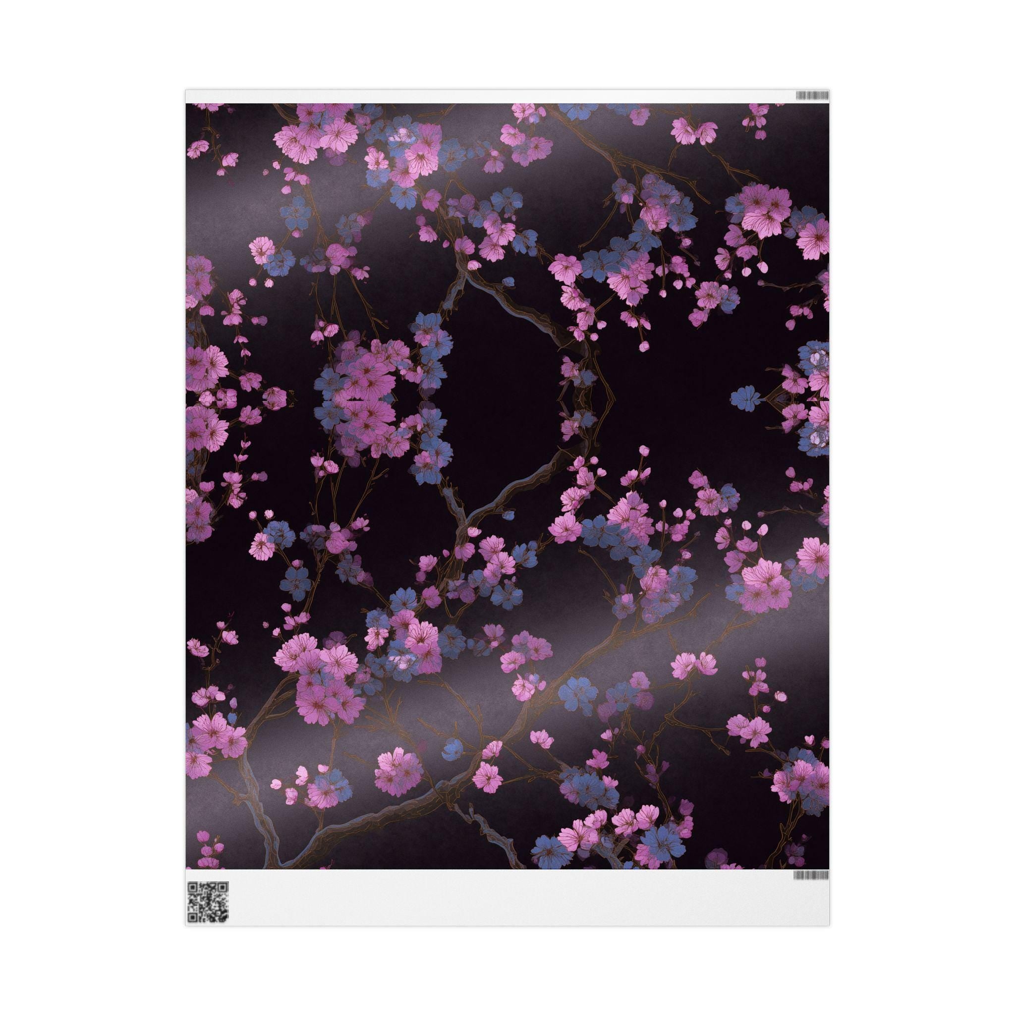 Pink Cherry Blossom Pattern Wrapping Paper | Sakura Trees Floral Gift Wrap