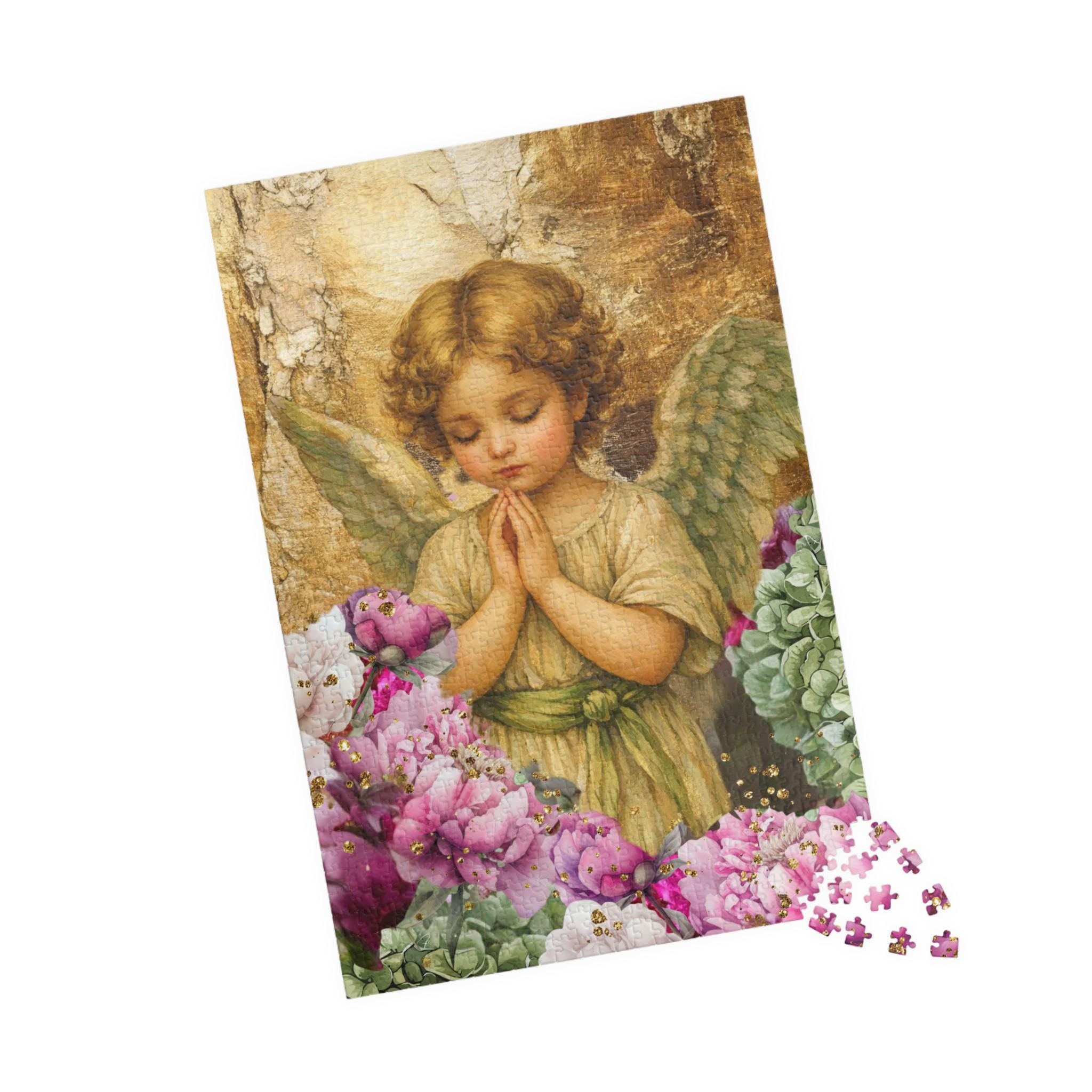 Praying Angel Floral Puzzle Jigsaw Activity Christian Gift