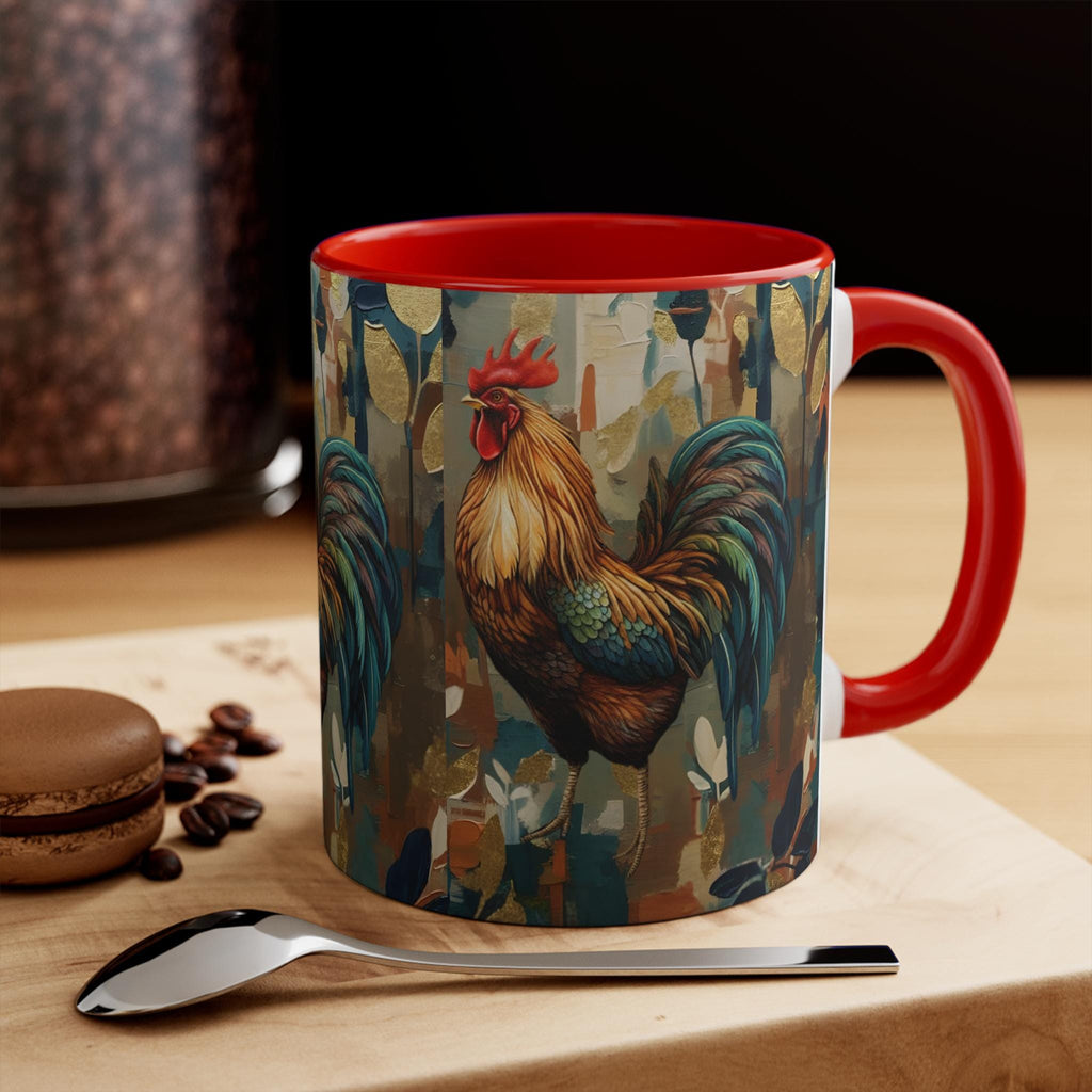 Colorful Modern Rooster Mug | Modern Farmhouse Kitchen, Rustic Morning