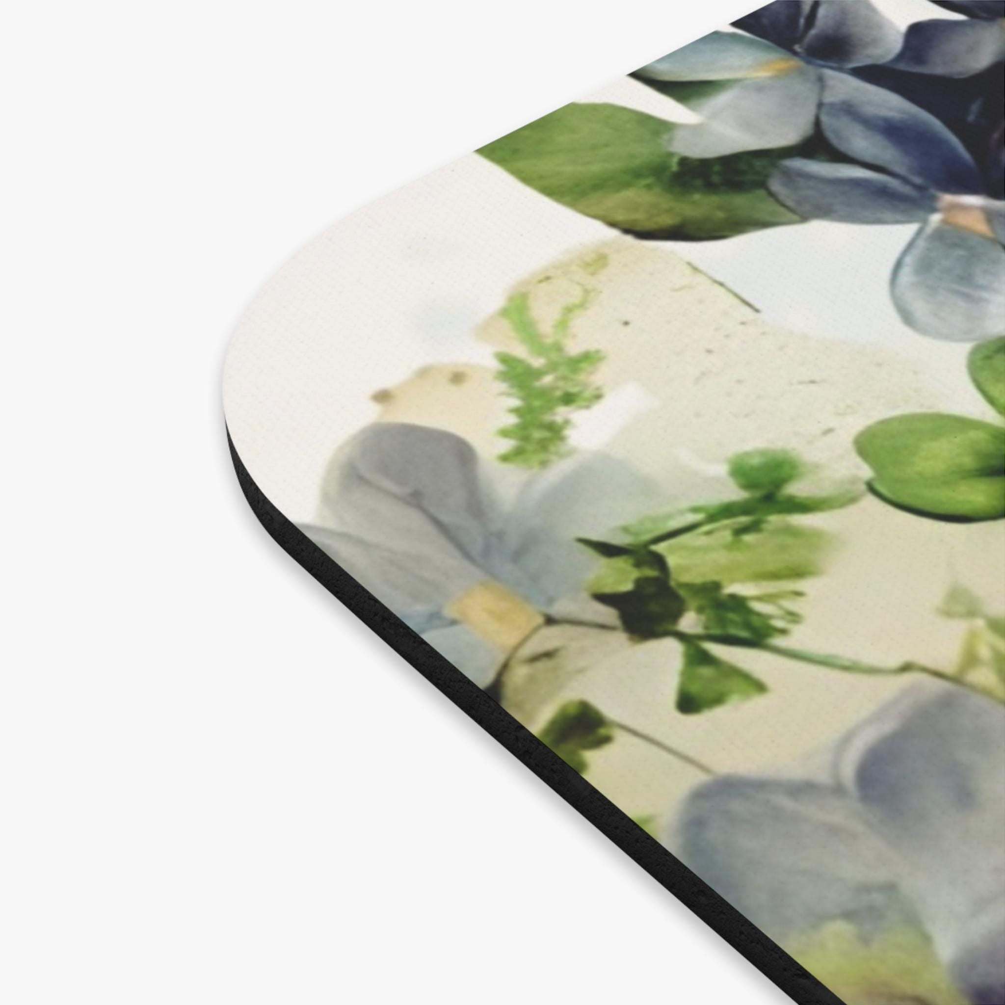 Victorian Violet Floral Carpe Diem Mouse Pad | Vintage Floral Desk Accessory