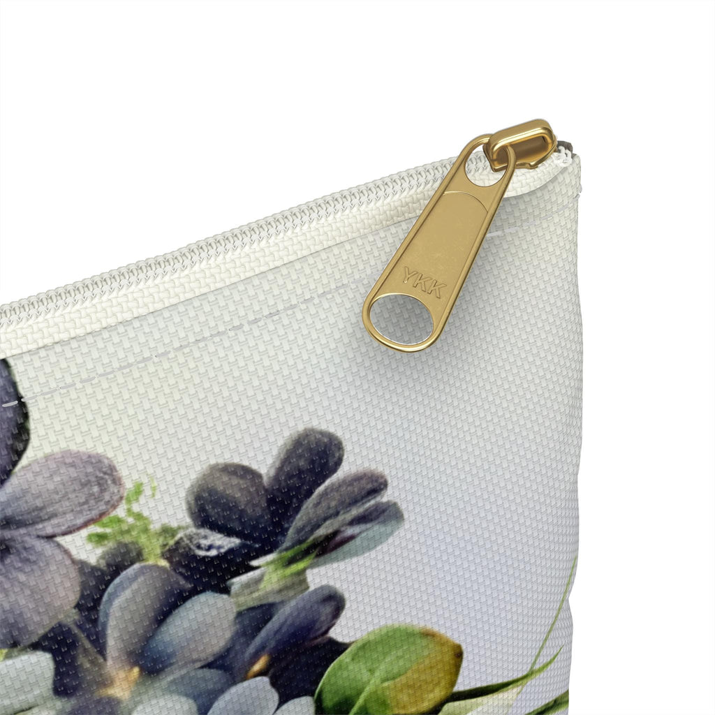 French Vintage Soap Label Violettes Accessory Pouch | Floral Makeup Bag