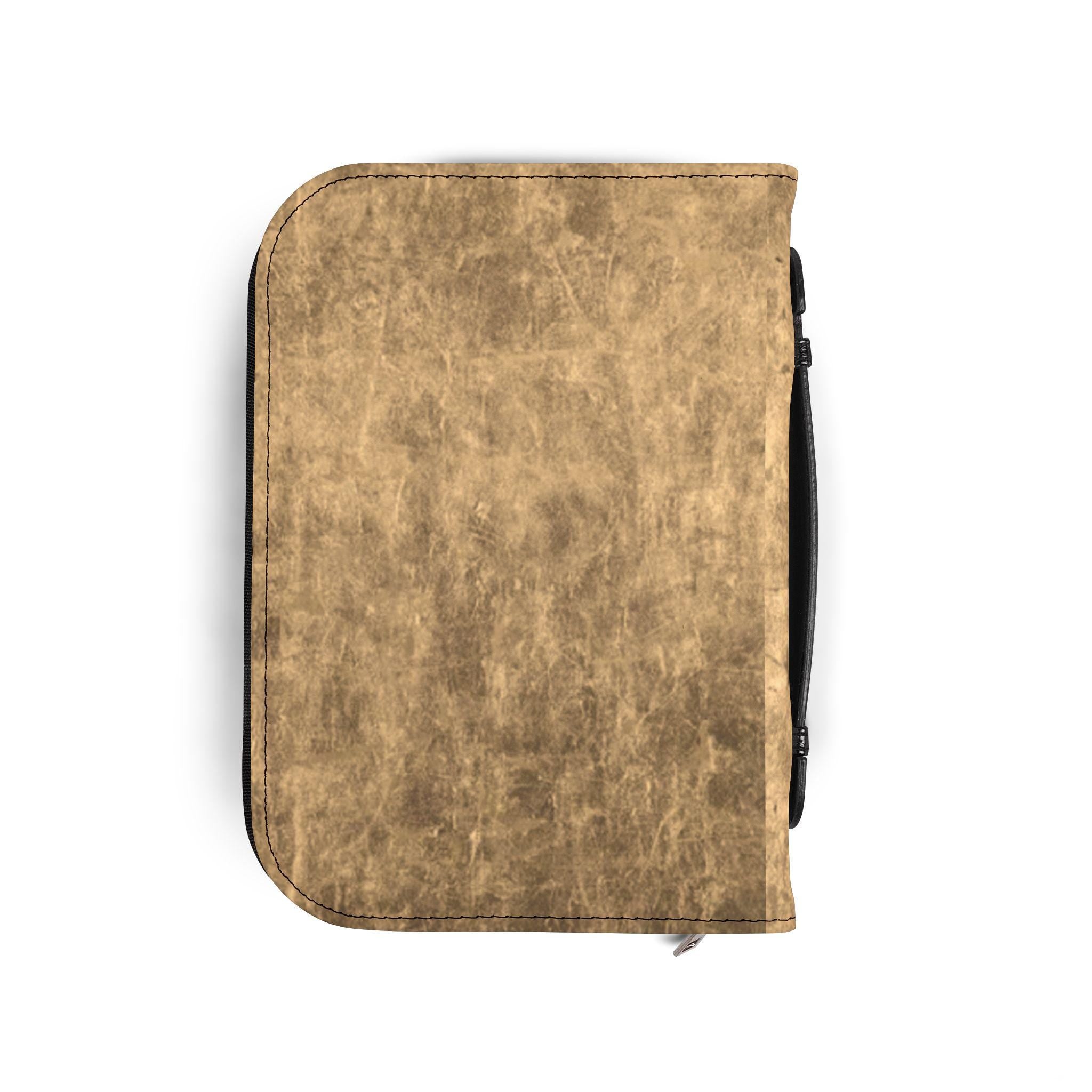 Warrior For Christ Bible Cover Printed Vegan Leather Bible Case Handle, Zipper