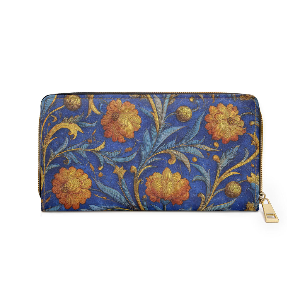 Florentine Floral Zipper Wallet | Classic Italian Pattern Clutch Purse