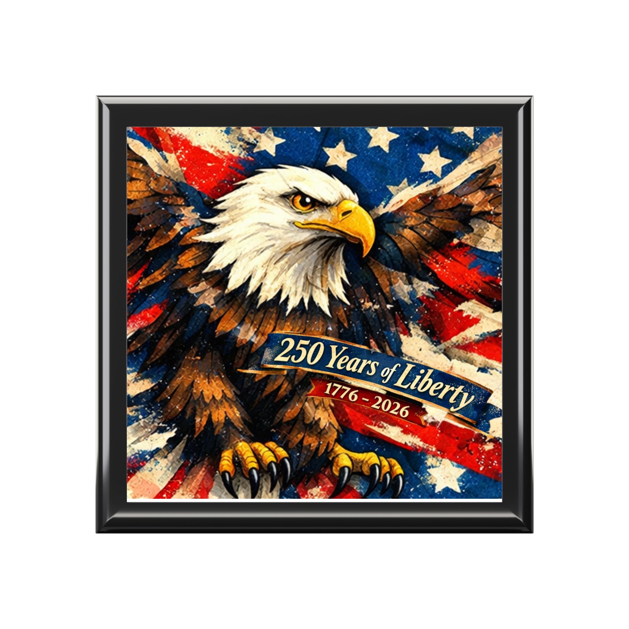 American 250th Anniversary Patriotic Keepsake Box | Veteran Jewelry Box Gift