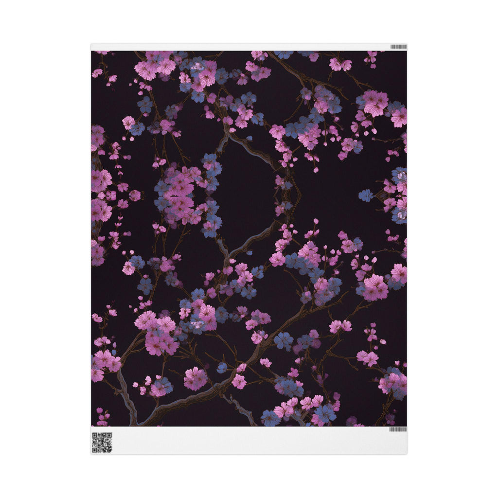 Pink Cherry Blossom Pattern Wrapping Paper | Sakura Trees Floral Gift Wrap