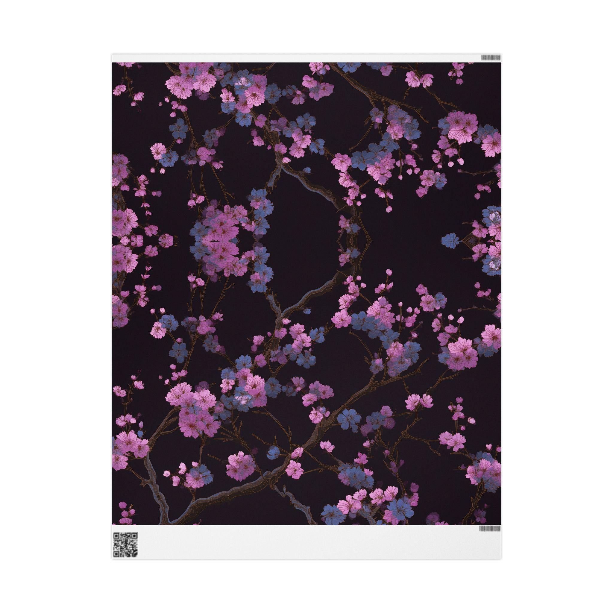 Pink Cherry Blossom Pattern Wrapping Paper | Sakura Trees Floral Gift Wrap