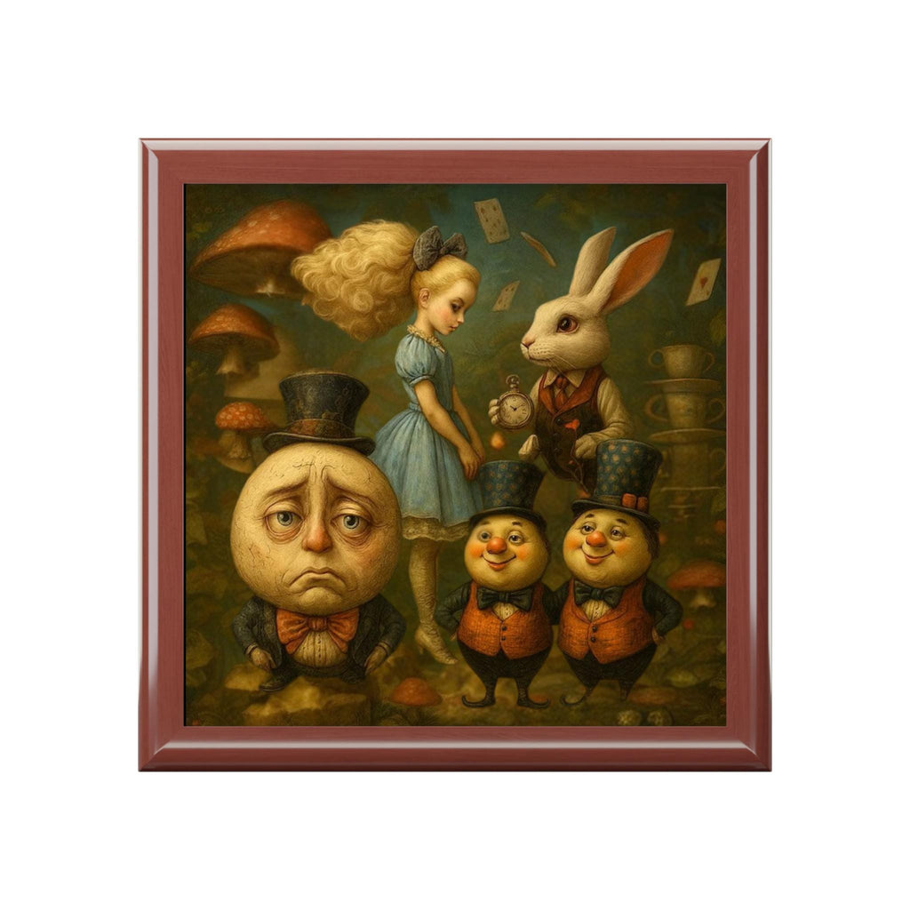 Alice in Wonderland storybook characters Jewelry Box | illustrated keepsake