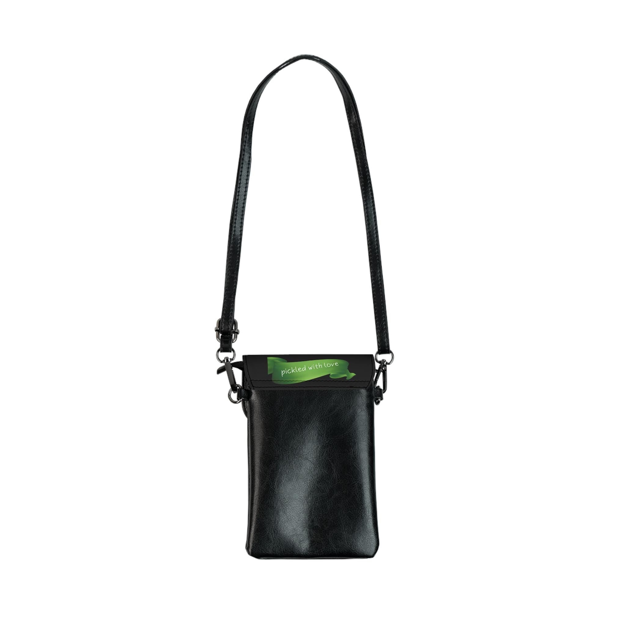 Pickle Jar Crossbody Bag: Novelty Vegan Leather Phone Purse