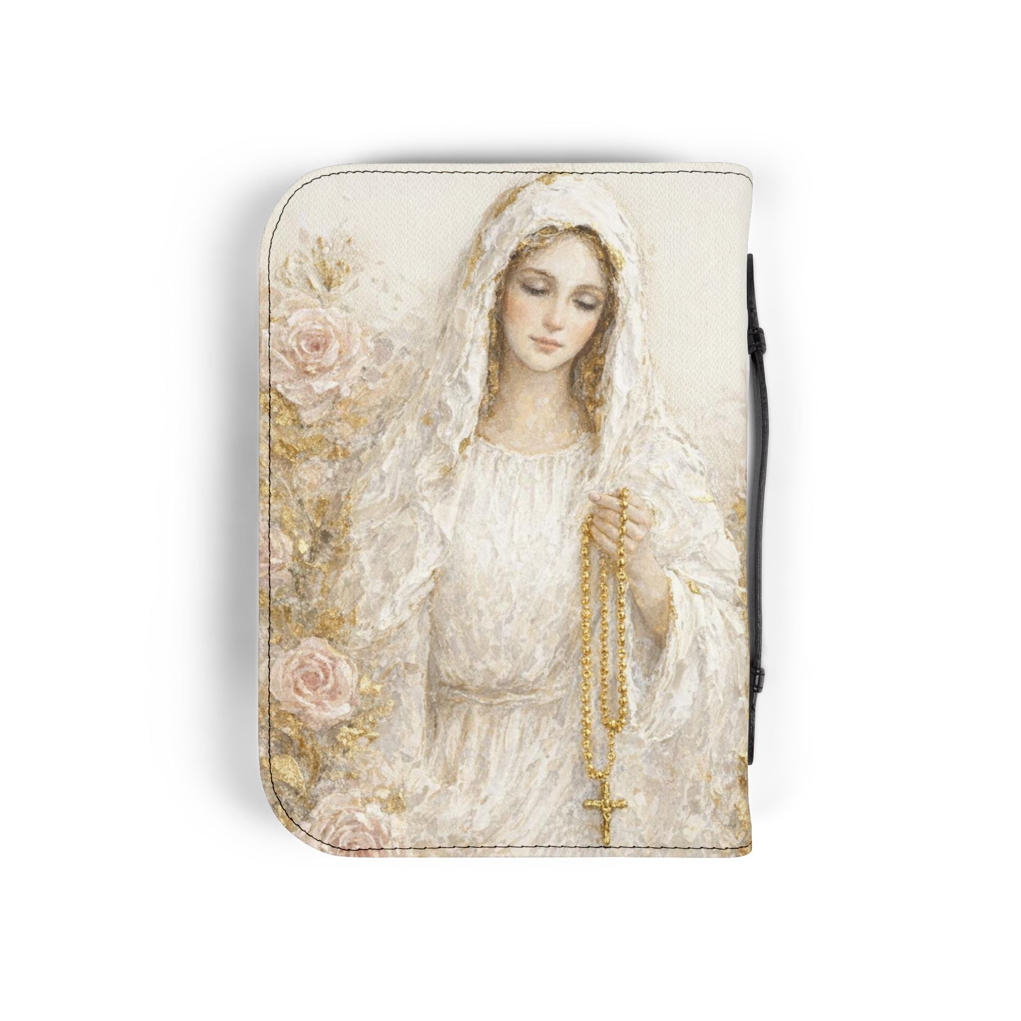 Our Lady of the Rosary Bible Cover | Zippered Scripture Organizer | Bible Carrying Case