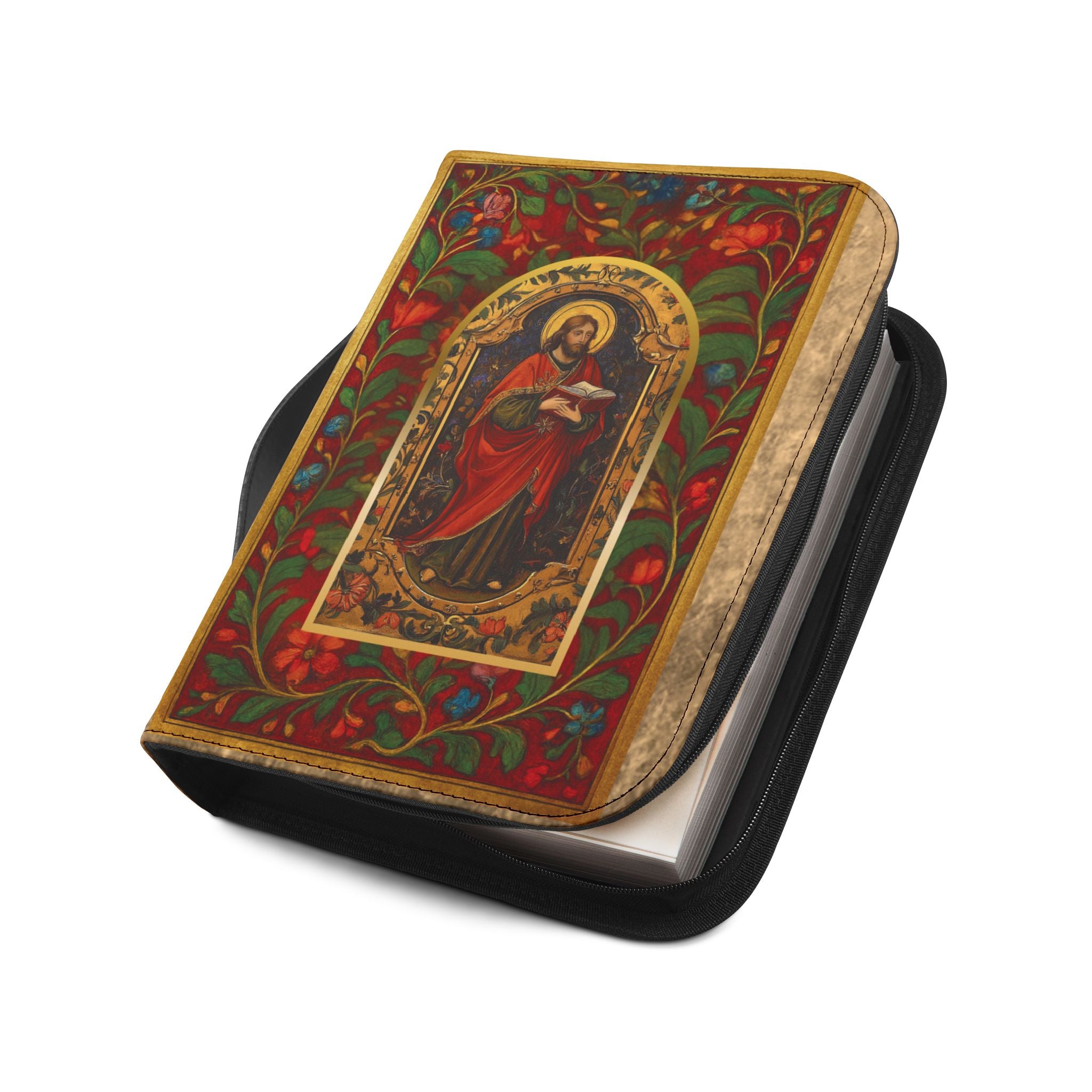 Christ the Teacher Bible Cover Bible Case with Handle | Religious Christian Design Zippered Missal Cover