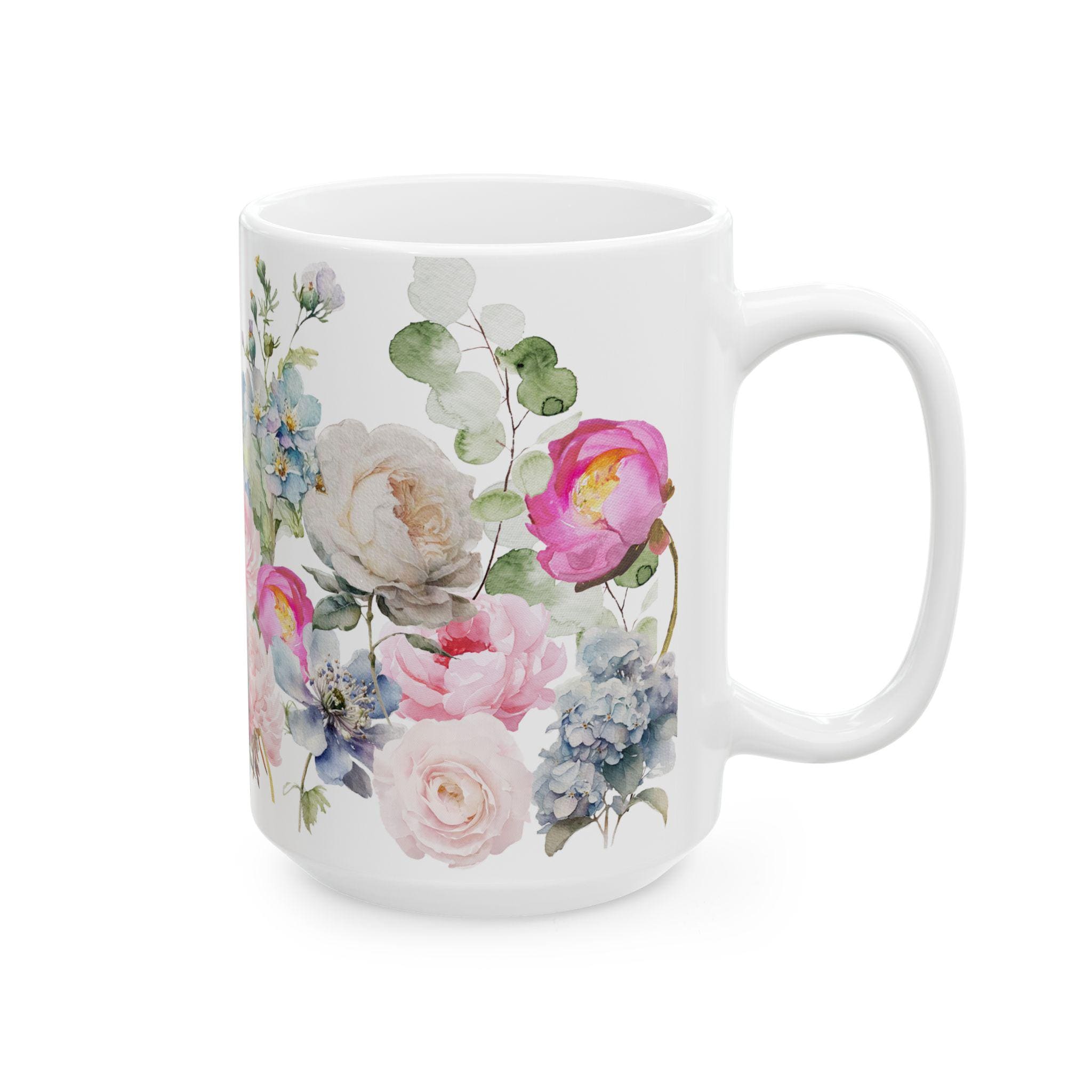 French Ceramic Mug French coffee Cup Elegant Flower Design Coffee Cup for Tea Lovers, Great Gift for Birthdays, Weddings, and Anniversaries