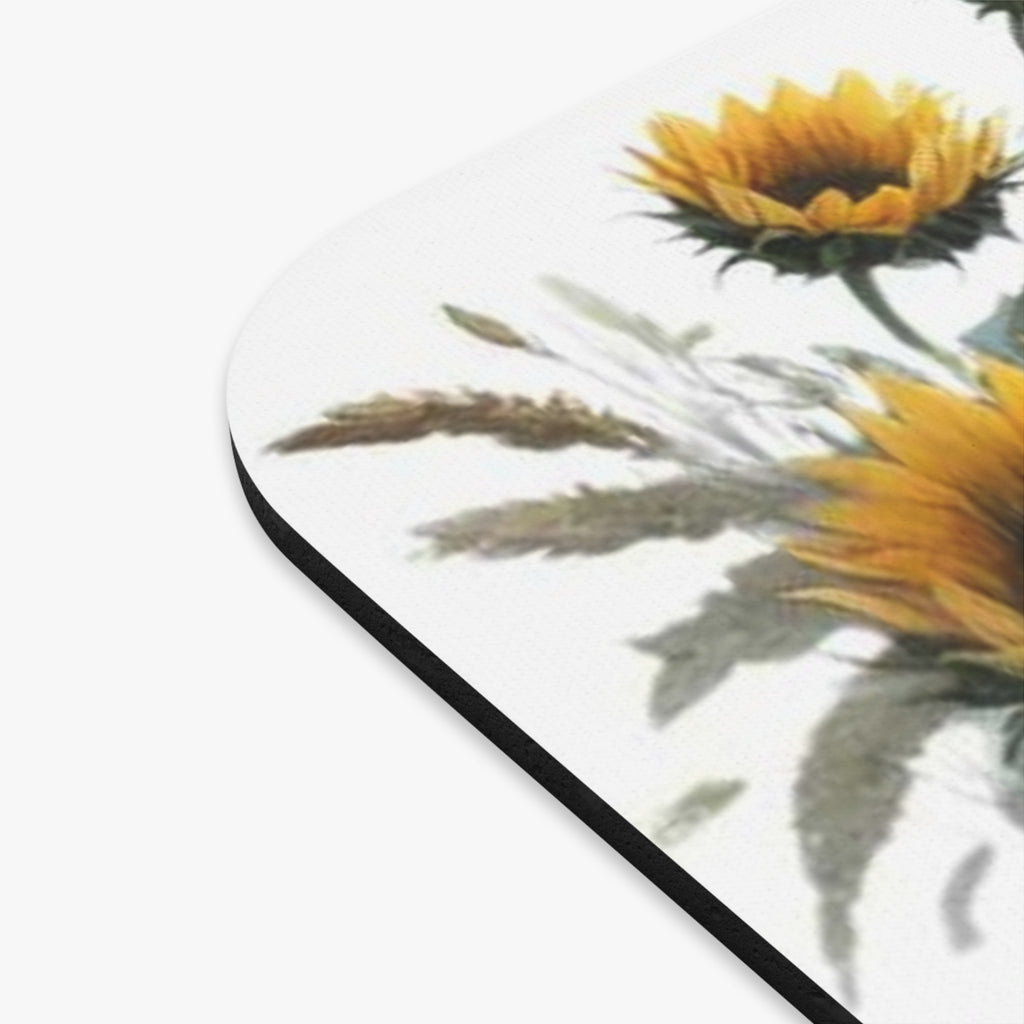 Sunflower & Cardinal Mouse Pad — "There Is So Much Life In A Seed" Inspirational Desk Mat