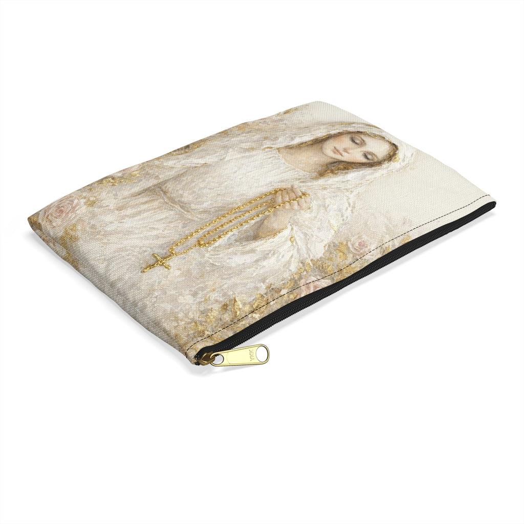 Our Lady Virgin Mary Accessory Pouch | Catholic Rosary Case, Vintage Christian Gift, Cosmetic Bag, Baptism Confirmation Present