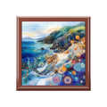 Coastal Mermaid Keepsake Jewelry Box | Felted 3D Coastal Scene