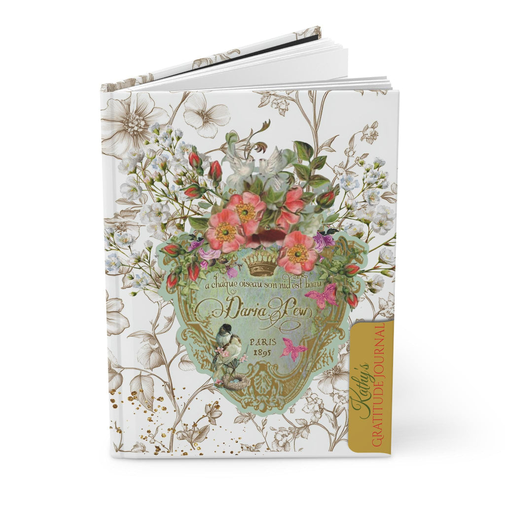 Toile Vintage Label Hardcover Journal Writer's Gift, Diary, Personlized