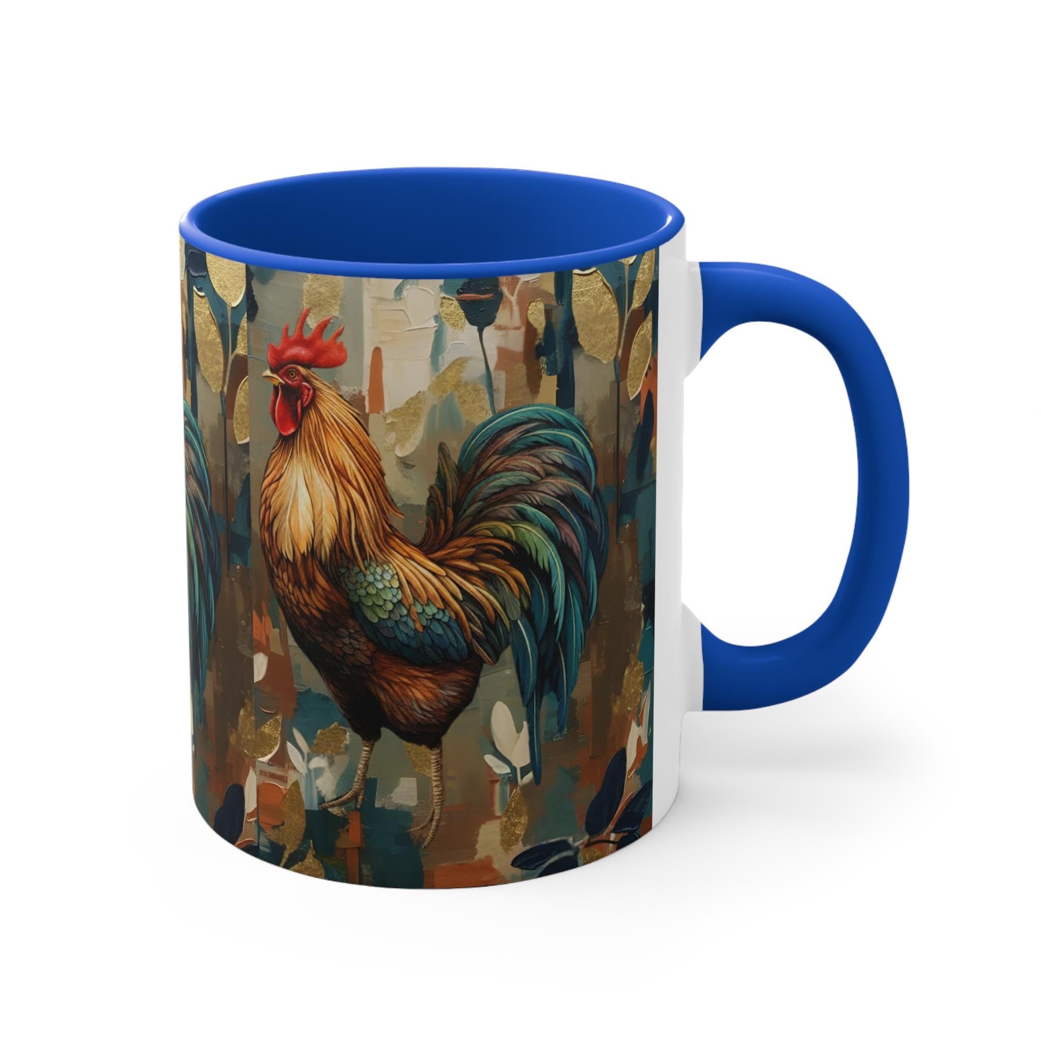 Colorful Modern Rooster Mug | Modern Farmhouse Kitchen, Rustic Morning