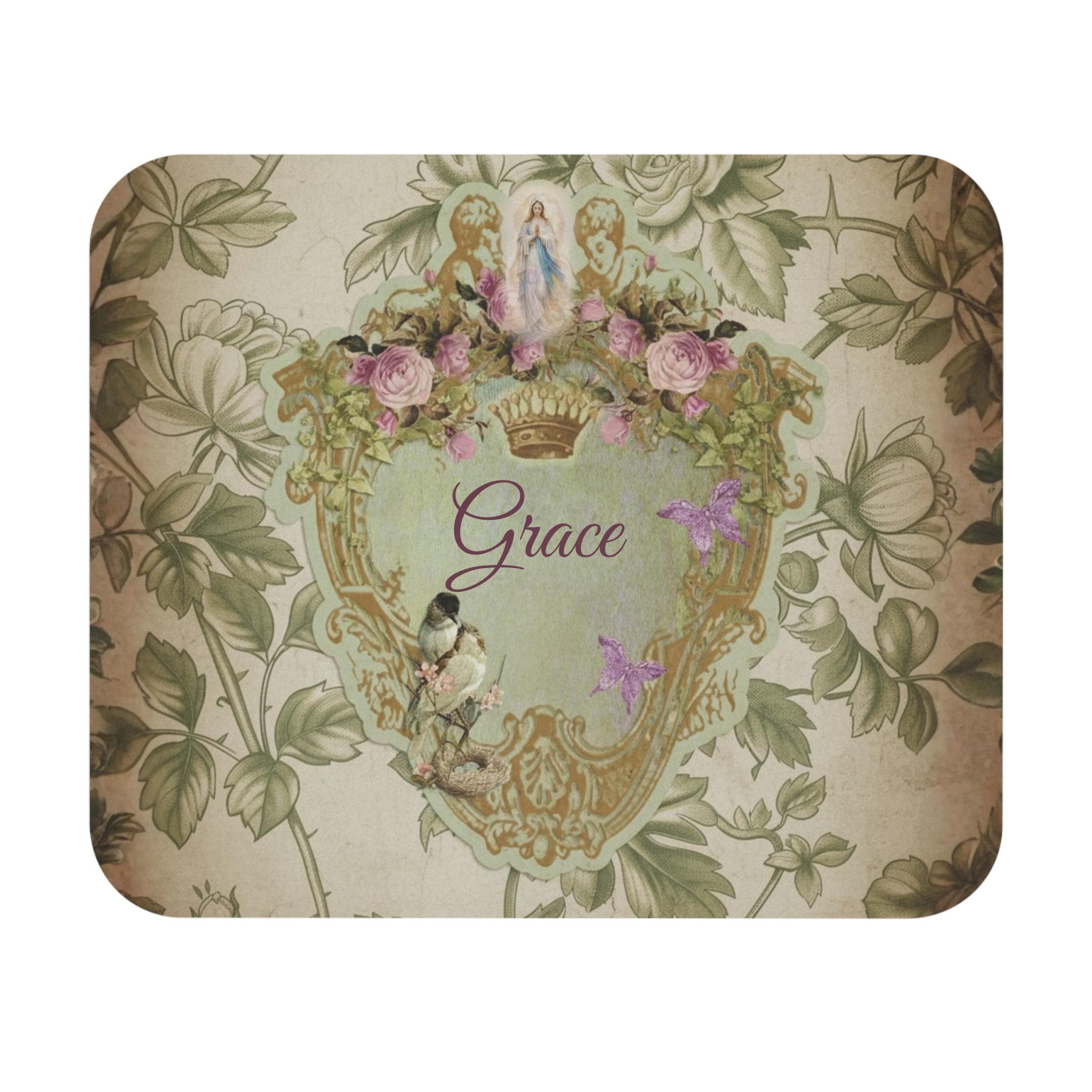 Grace Vintage Virtue Reminder Mouse Pad | Office Desk Decor