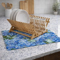 Hydrangea Floral Kitchen Dish Mat | Microfiber Drying Mat, Modern Farmhouse | Housewarming Gift