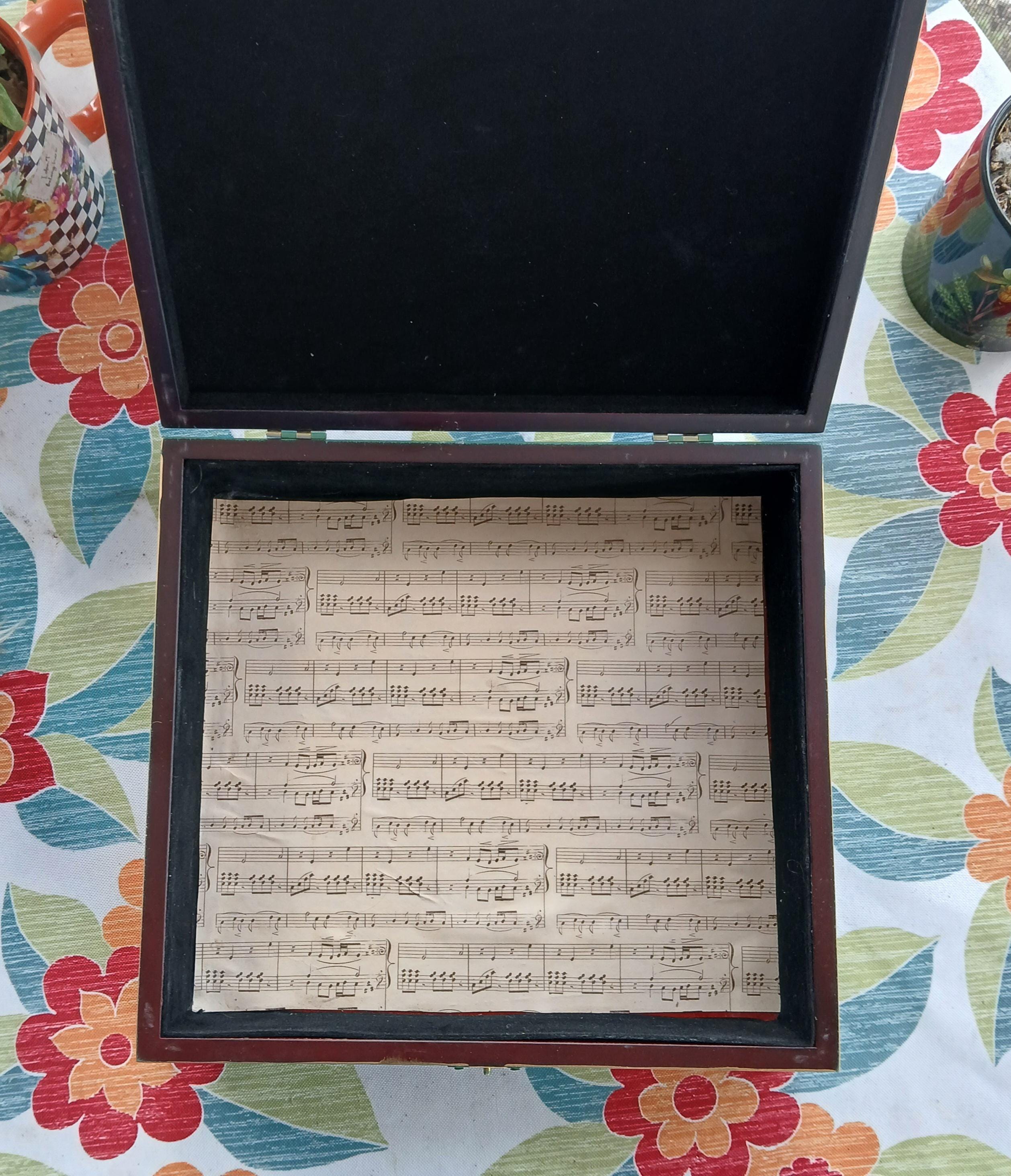 The Vintage Violette Label Keepsake Box,Jewelry chest, For Rosaries, Hankies, letters. Storage gift Box