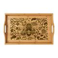 Engraved Bee Vintage Bamboo Serving Tray | Bed Tray | Wedding Anniversary Gift
