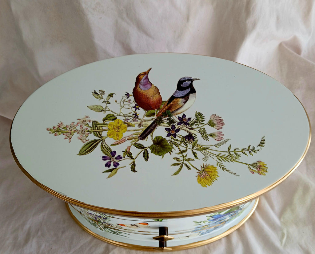 Wildflowers & Birds Oval Jewelry Box  Keepsake Treasure Chest |  Tiered Medium Jewelry Storage