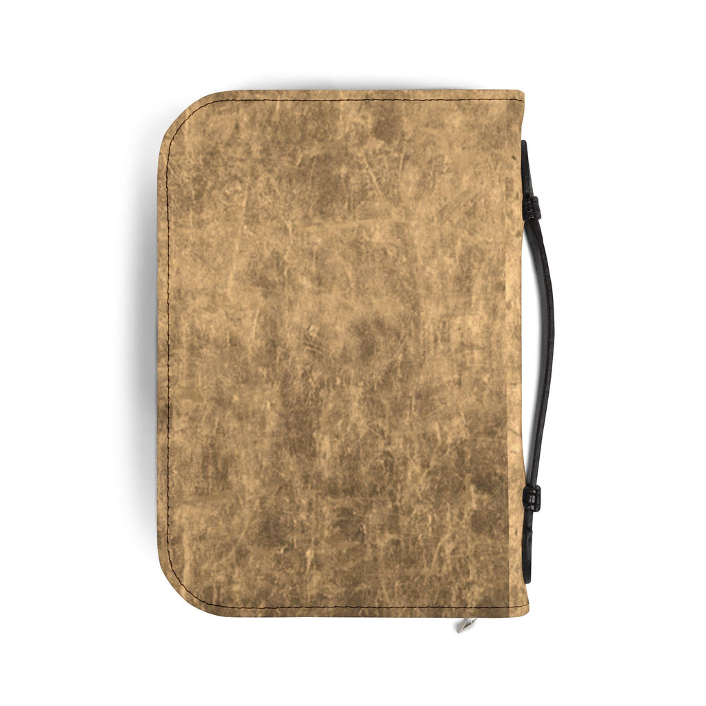 Warrior For Christ Bible Cover Printed Vegan Leather Bible Case Handle, Zipper