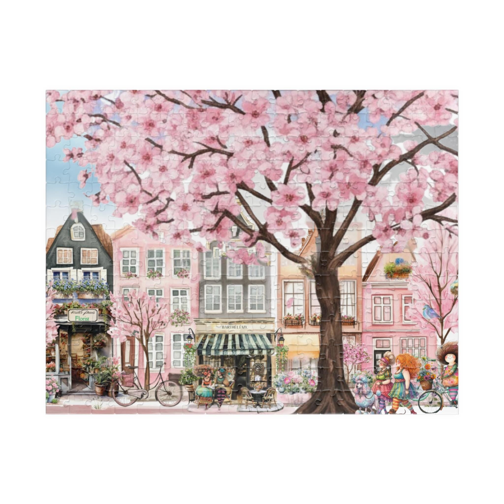 Row House Neighbors Puzzle 520 Piece | Neighborhood Jigsaw Puzzle