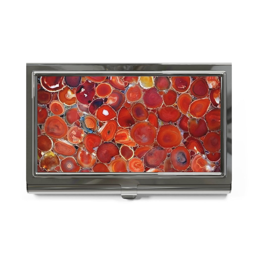 Colorful Gemstone Business Card Holder, Artistic 3D Image Card Case | Desk Organizer
