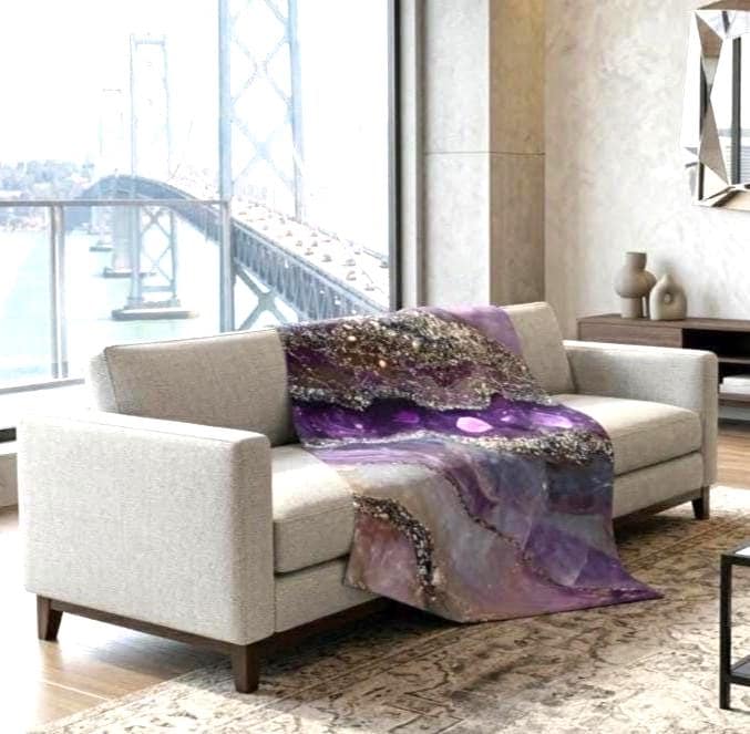 Amethyst Quartz Velveteen Blanket | Floral Cozy Throw