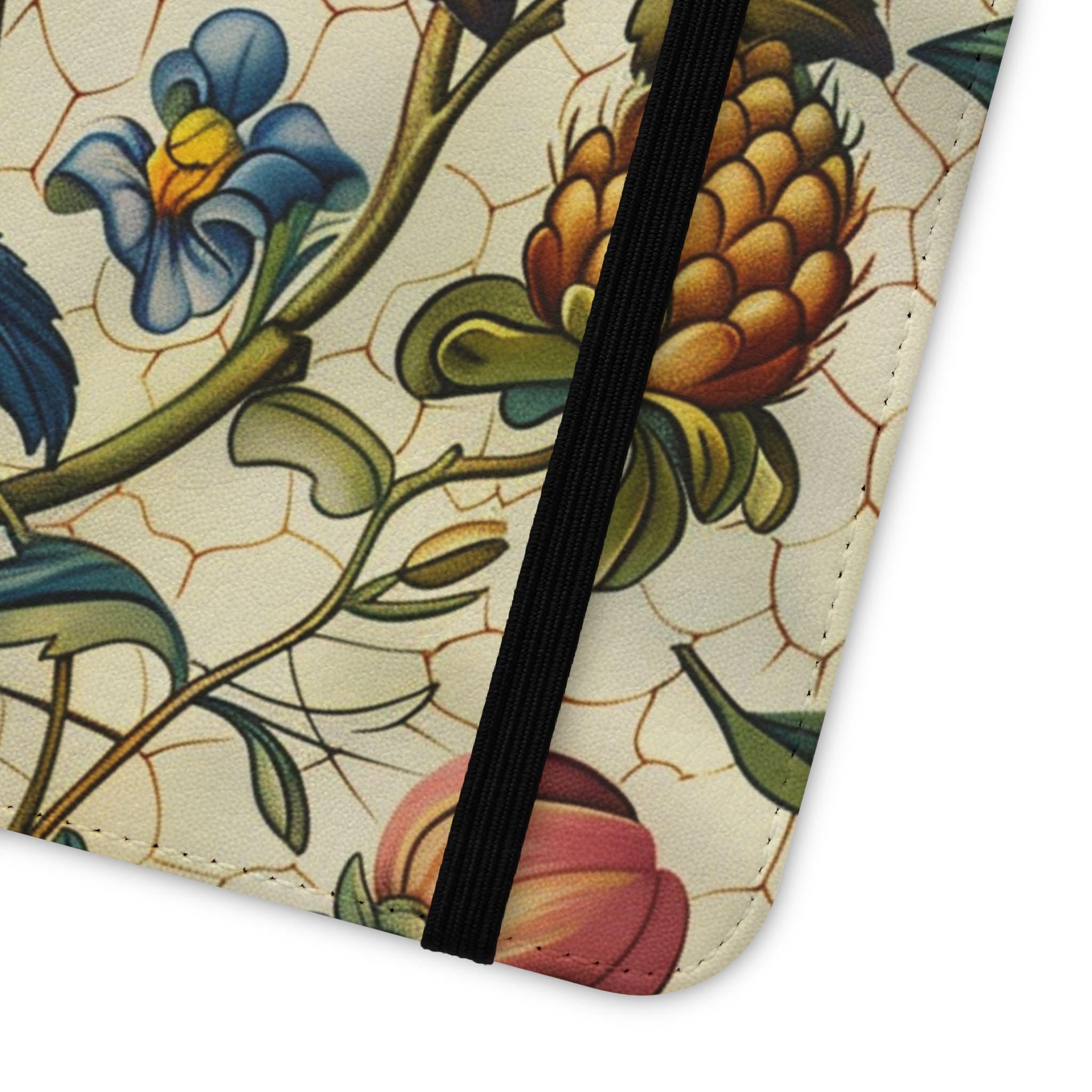 Vintage Floral Faux Leather Phone Wallet Case Elegant Bookish Flip Case with Card Slots