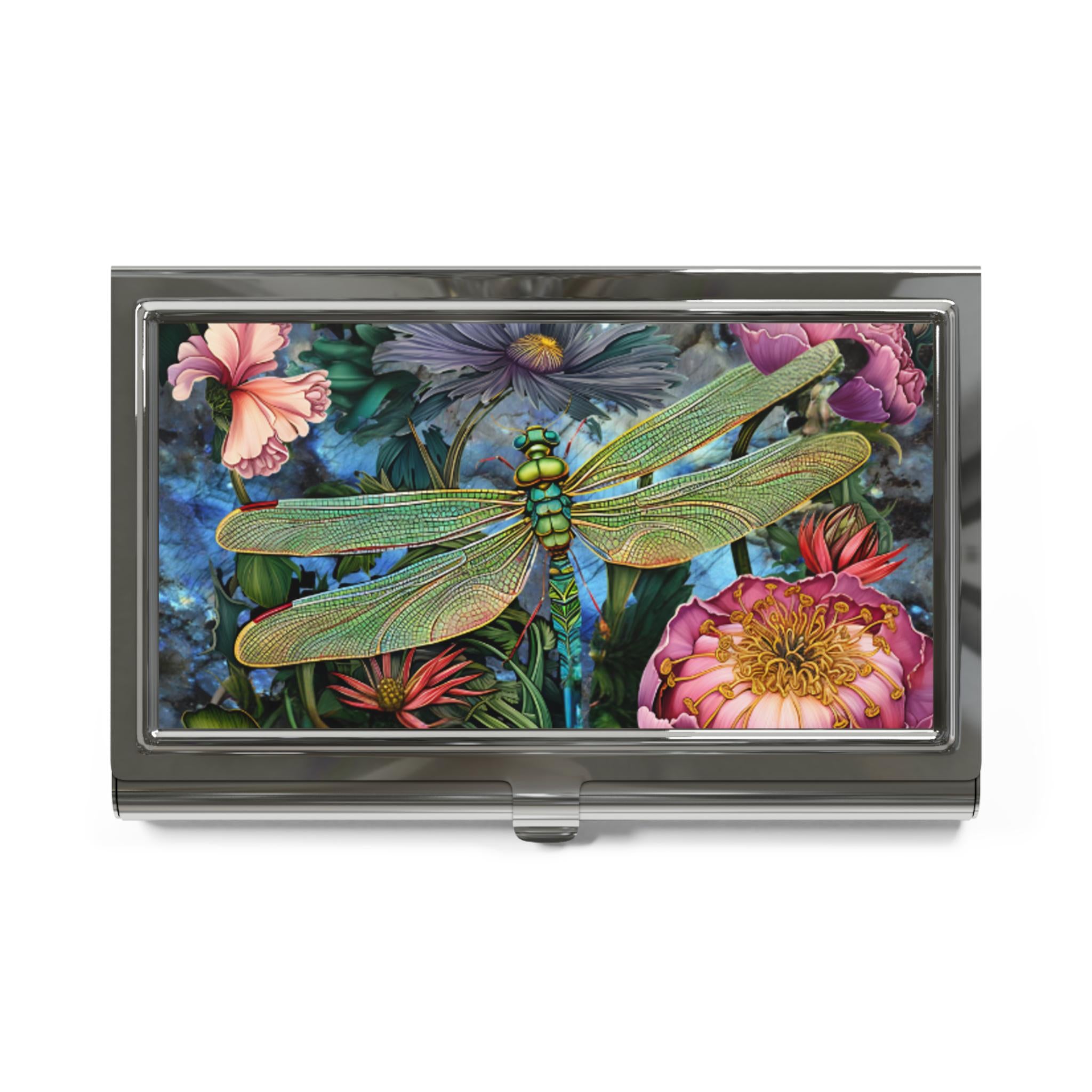 Bedazzling Dragonfly Business Card Holder | Nature inspired Card Case | PCS Art
