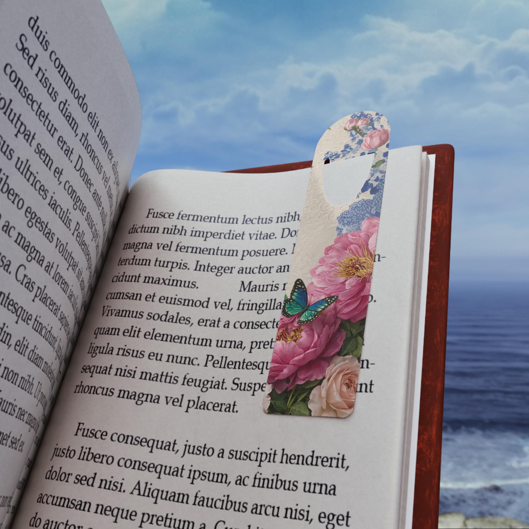 Vintage Floral Butterfly Bookmark | Metal Page Marker