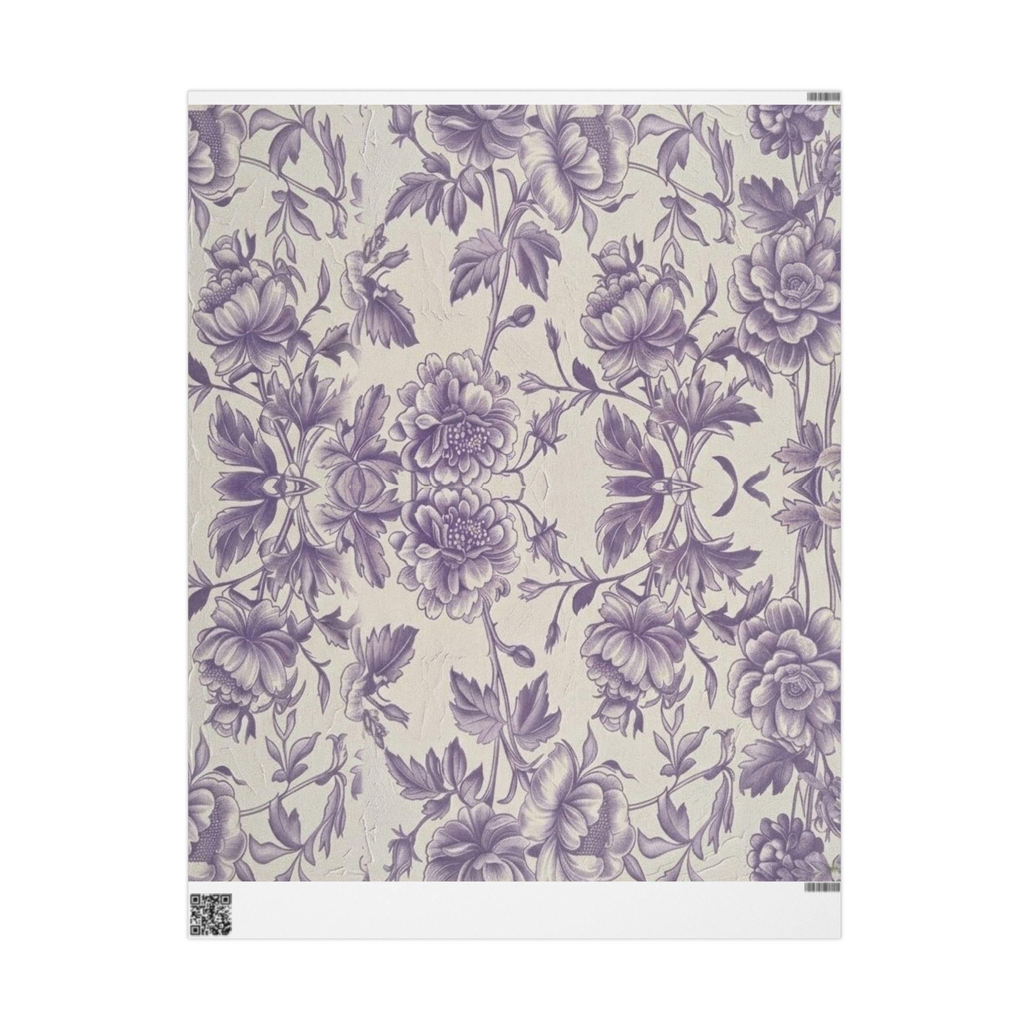 Lavender Toile Botanical Floral Wrapping Paper | Gift Wrap