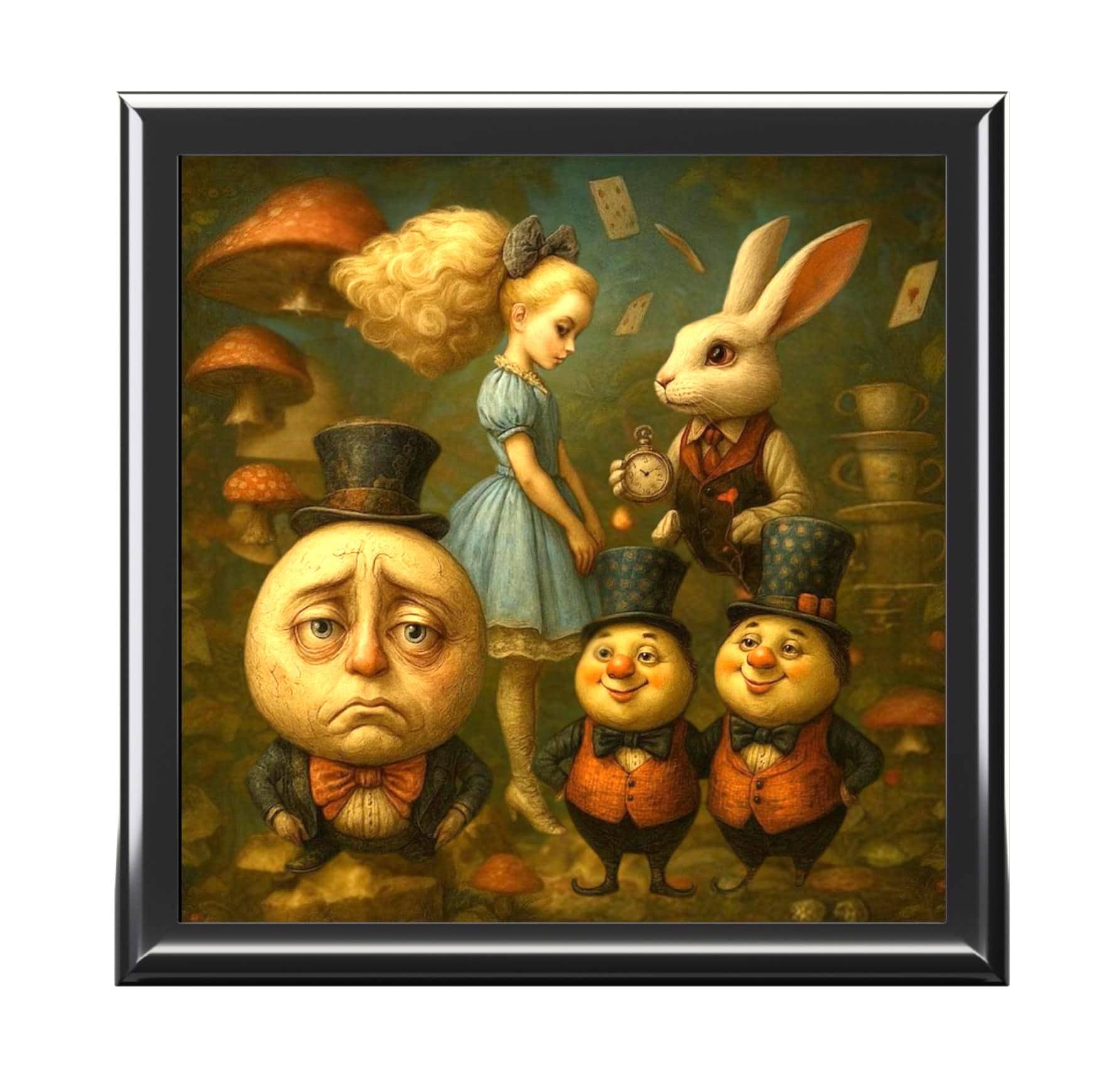 Alice in Wonderland storybook characters Jewelry Box | illustrated keepsake