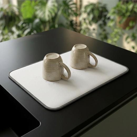 Golden Botanical Pink Dish Mat | Microfiber Kitchen Mat