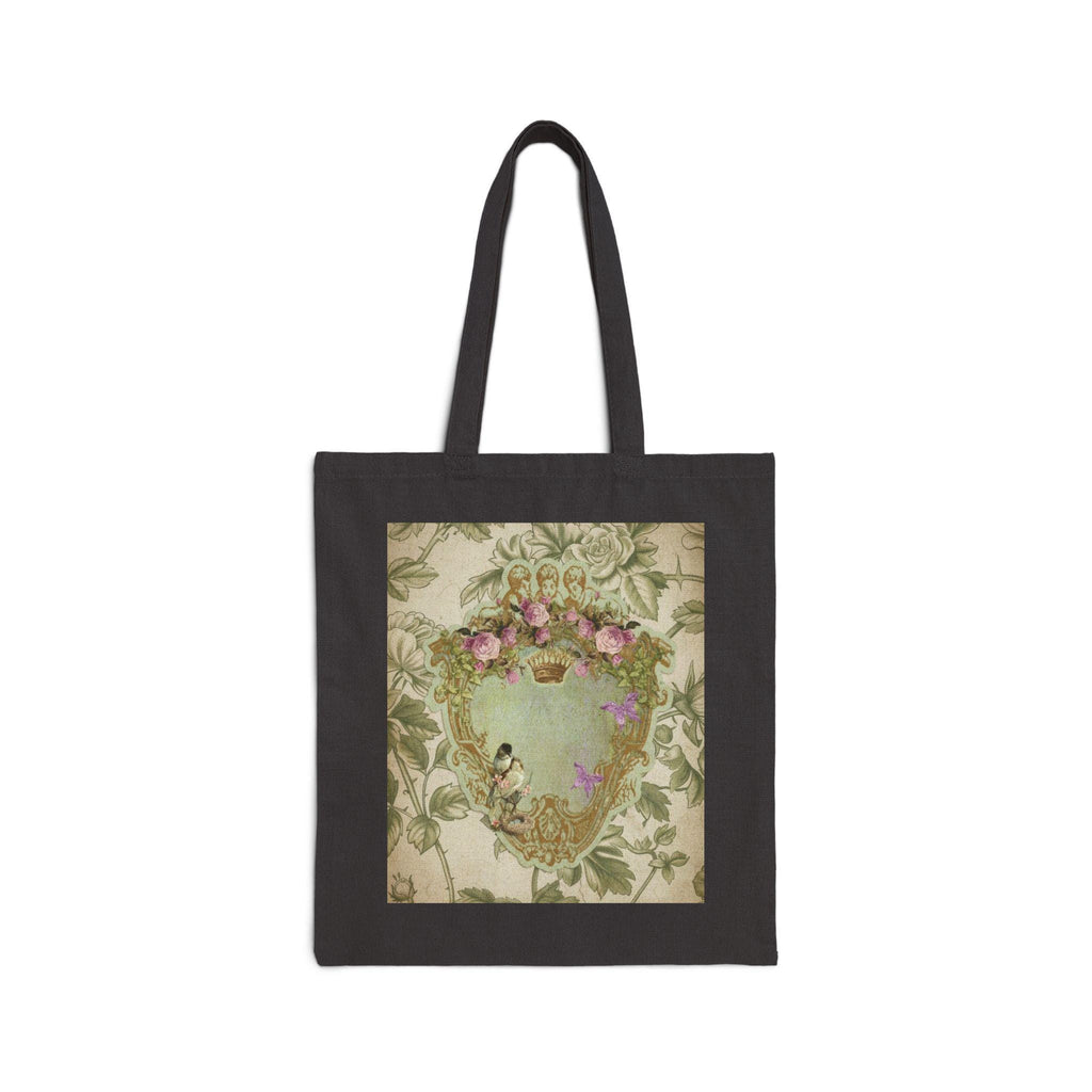 Vintage personalized Cotton Canvas Tote Bag - Green Toile