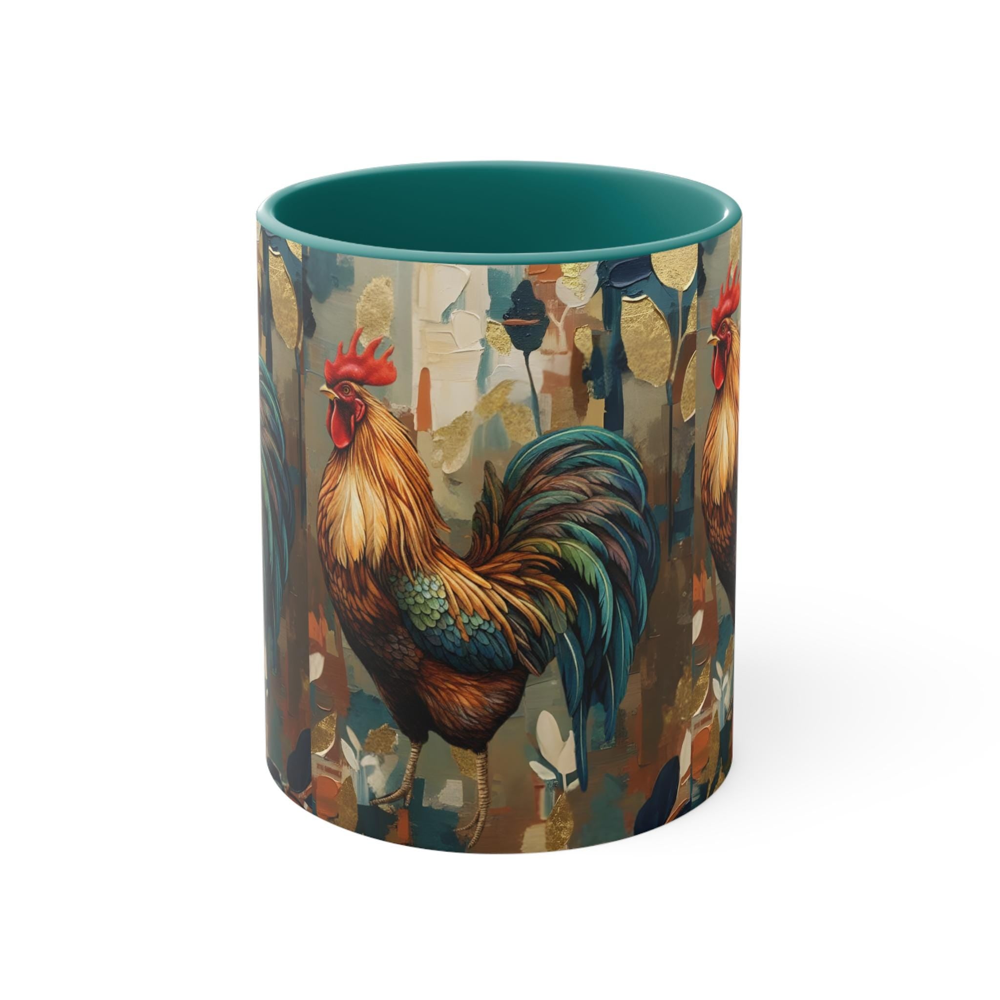 Colorful Modern Rooster Mug | Modern Farmhouse Kitchen, Rustic Morning