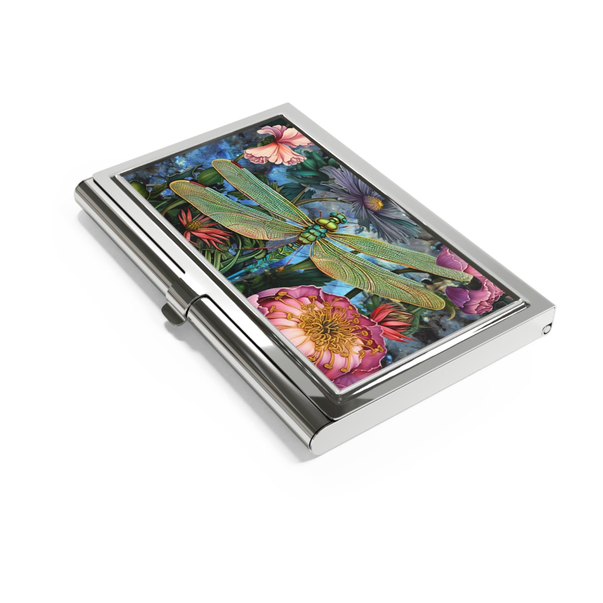 Bedazzling Dragonfly Business Card Holder | Nature inspired Card Case | PCS Art