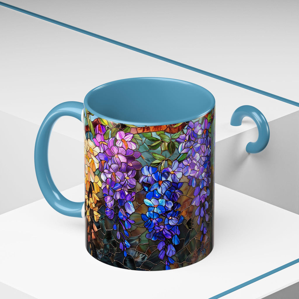 Wisteria Floral Stained Glass Mug | Accent Coffee Mug | House Warming Gift