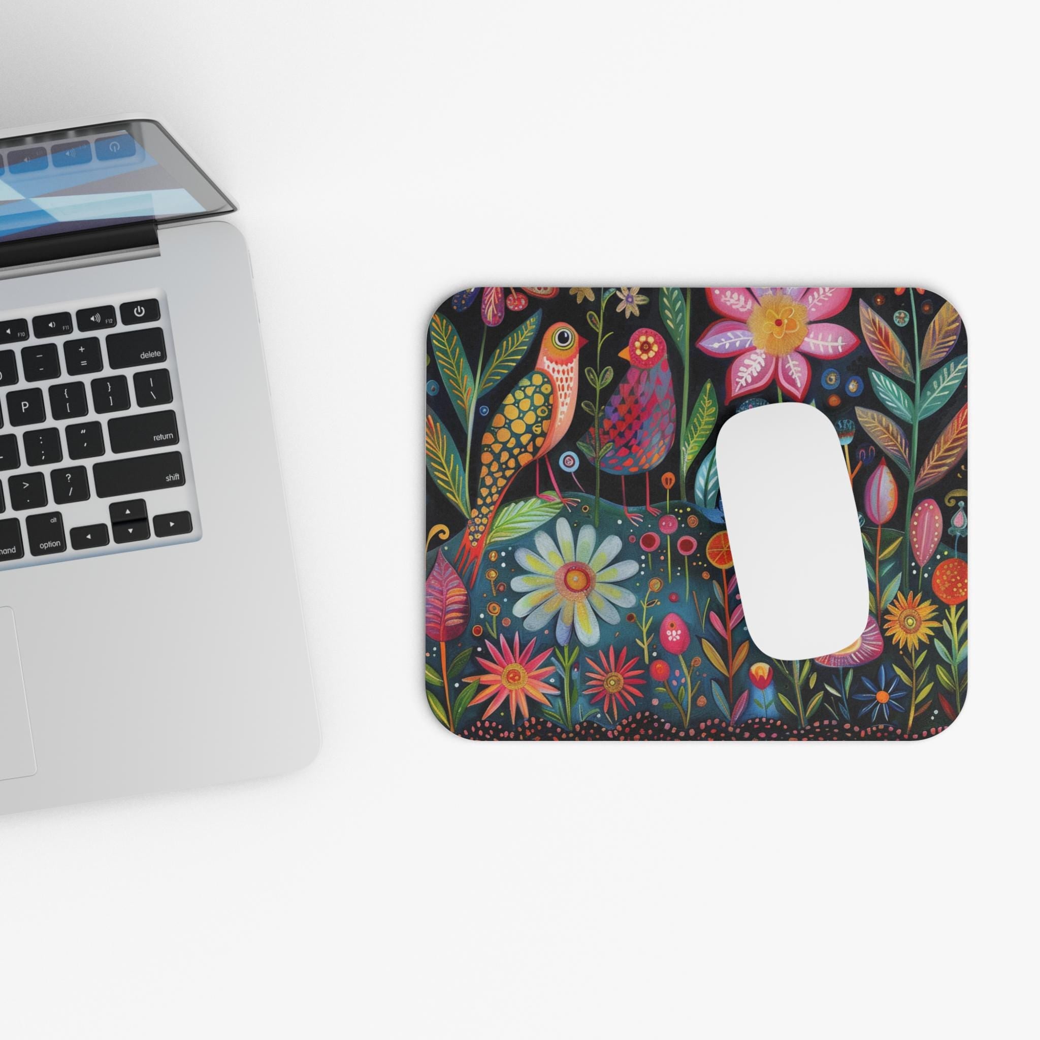 Floral Merrimeko Mouse Pad, Colorful Desk Decor