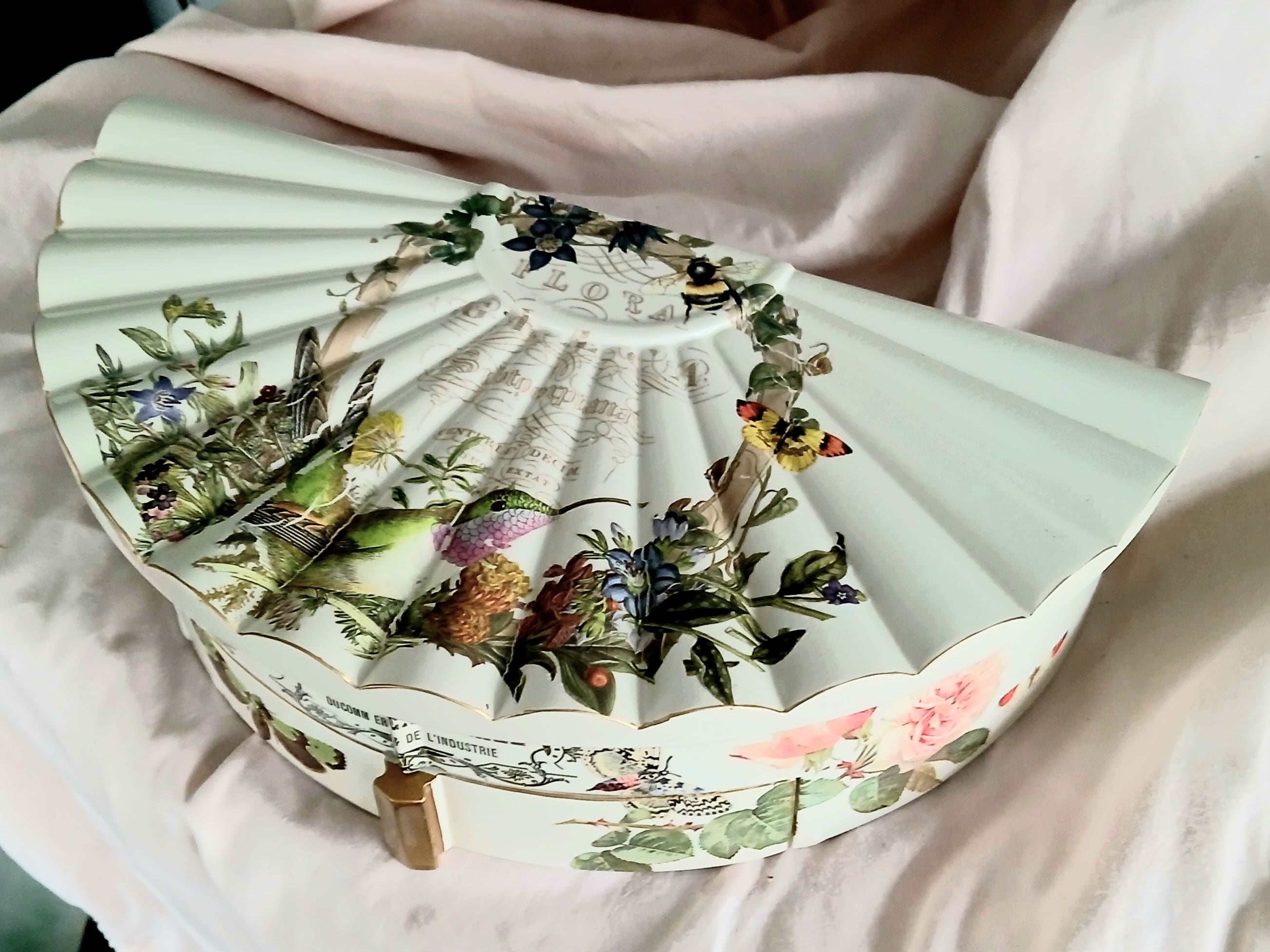 Wildflower Jewelry Box with Mirror | Hand‑Decorated Floral Vanity Organizer | Cottage‑Style Gift