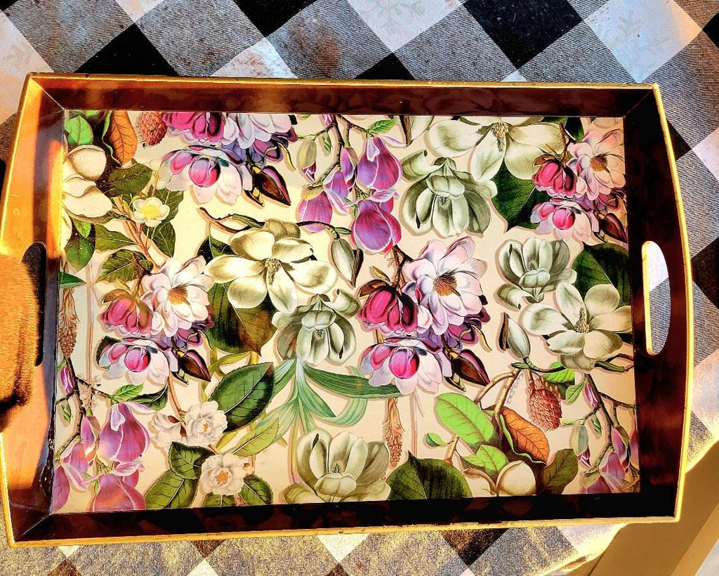 Floral Cocktail Table Tray – Bed Tray  Hostess Gift Michael Co