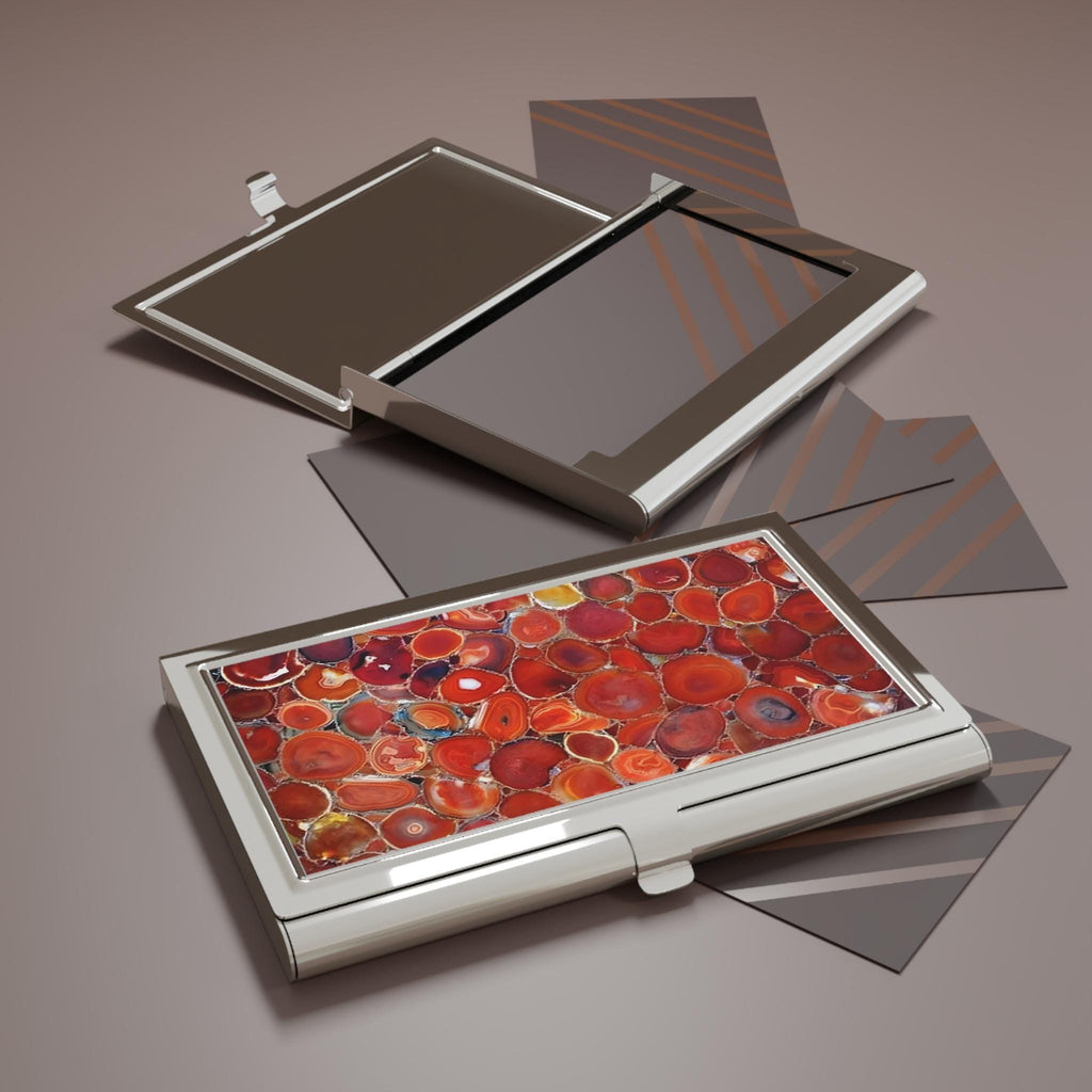 Colorful Gemstone Business Card Holder, Artistic 3D Image Card Case | Desk Organizer