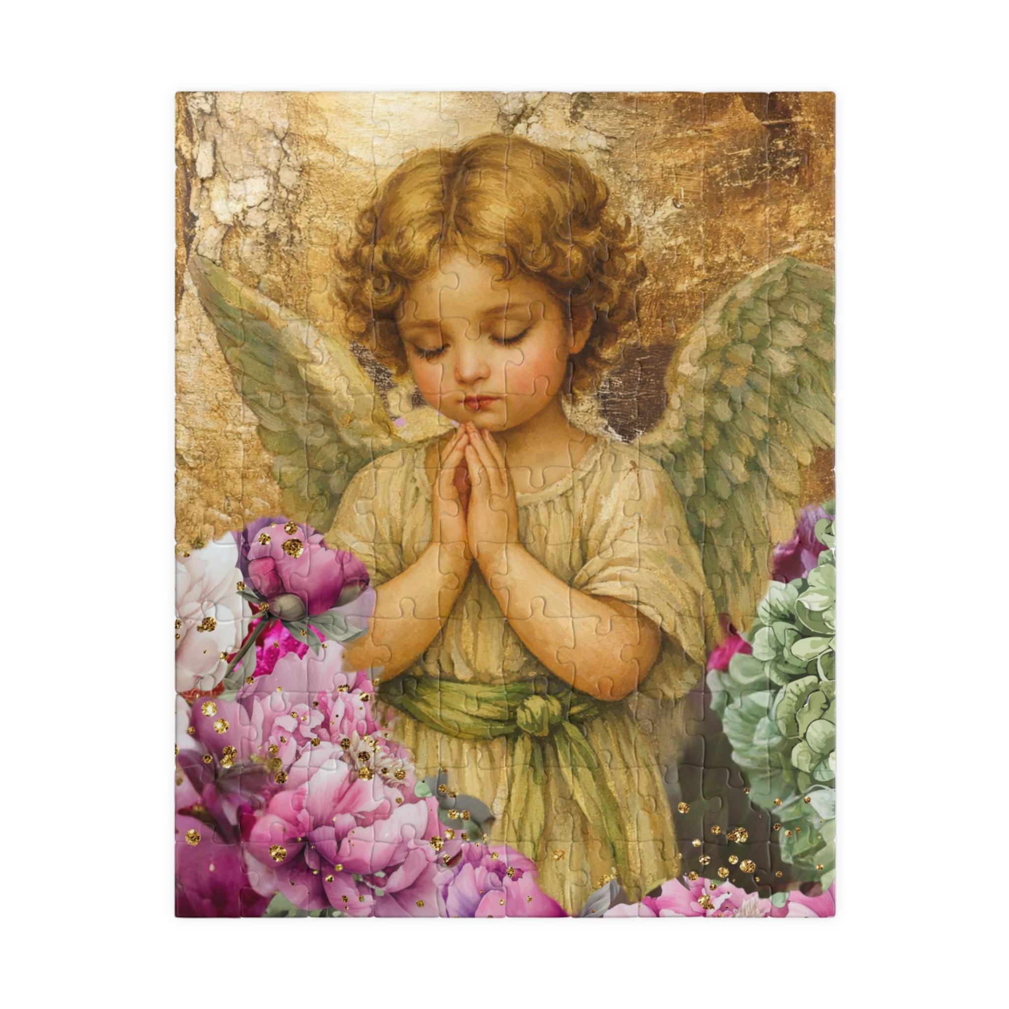 Praying Angel Floral Puzzle Jigsaw Activity Christian Gift