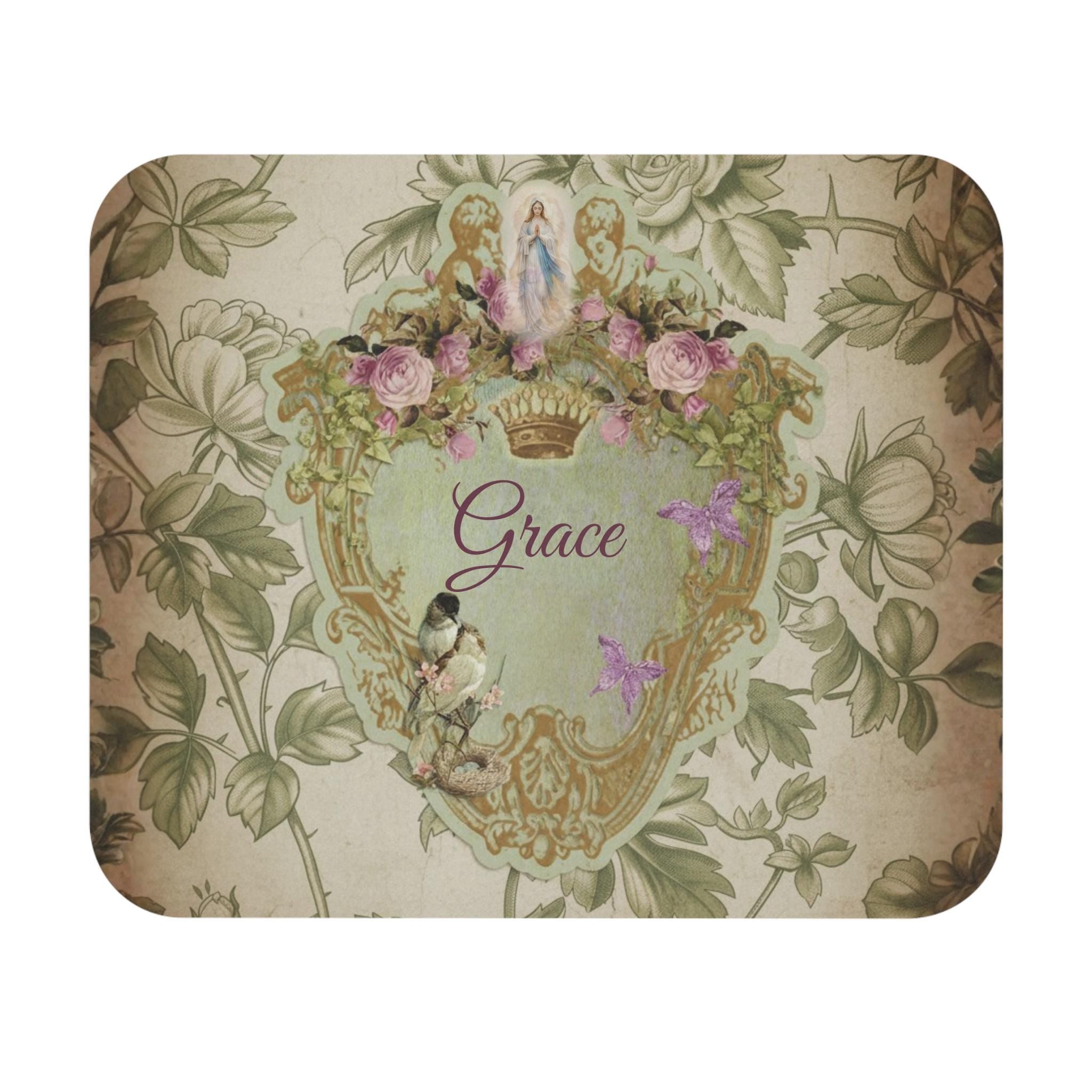 Grace Vintage Virtue Reminder Mouse Pad | Office Desk Decor