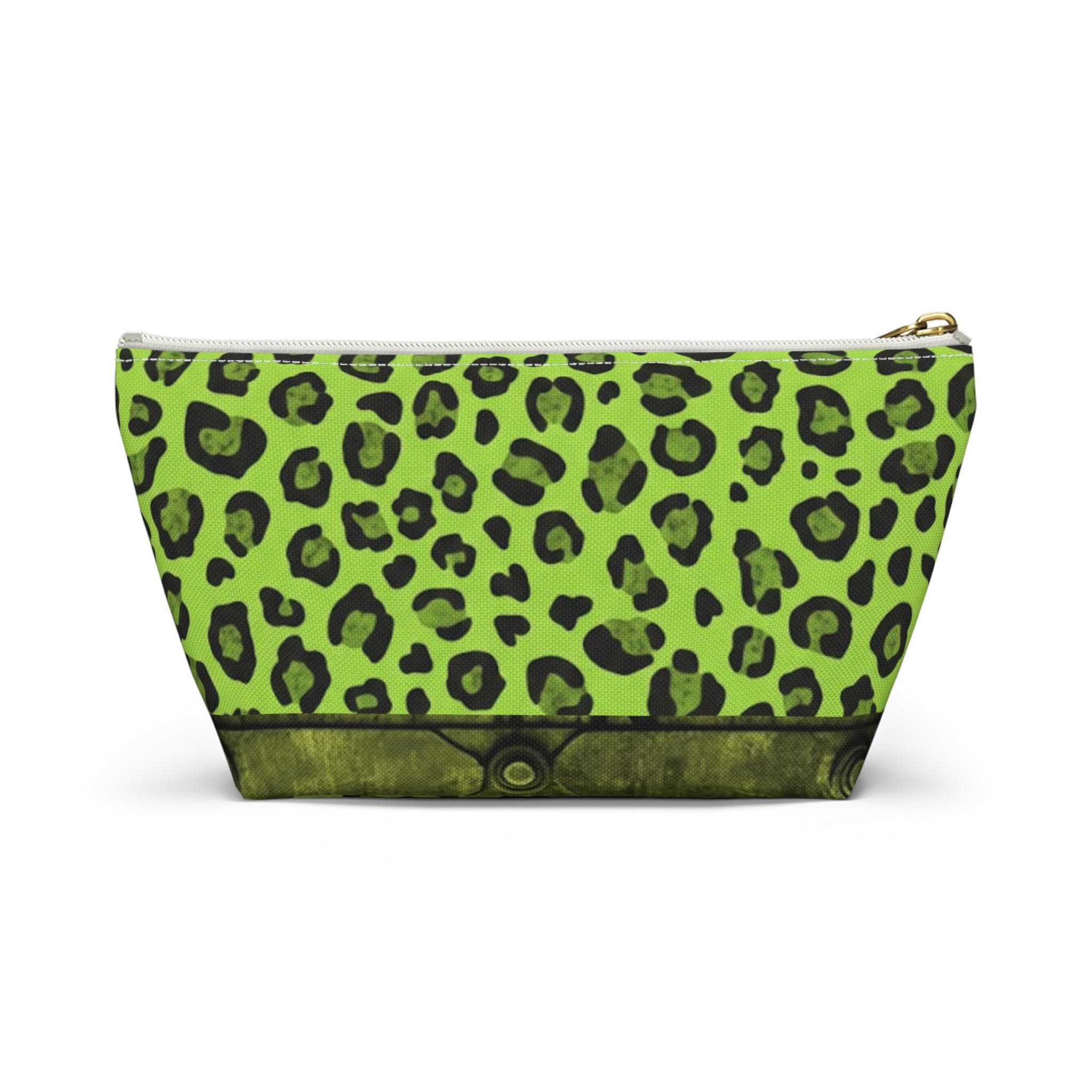 Acid Green Leopard Print Pouch • Bold Zipper Bag