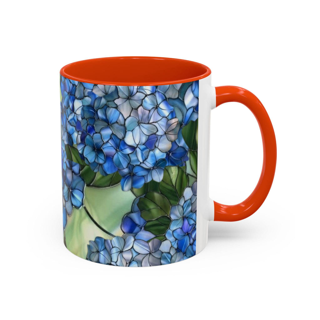 Blue Hydrangea Floral Mug | 11oz 15oz Ceramic Coffee Cup