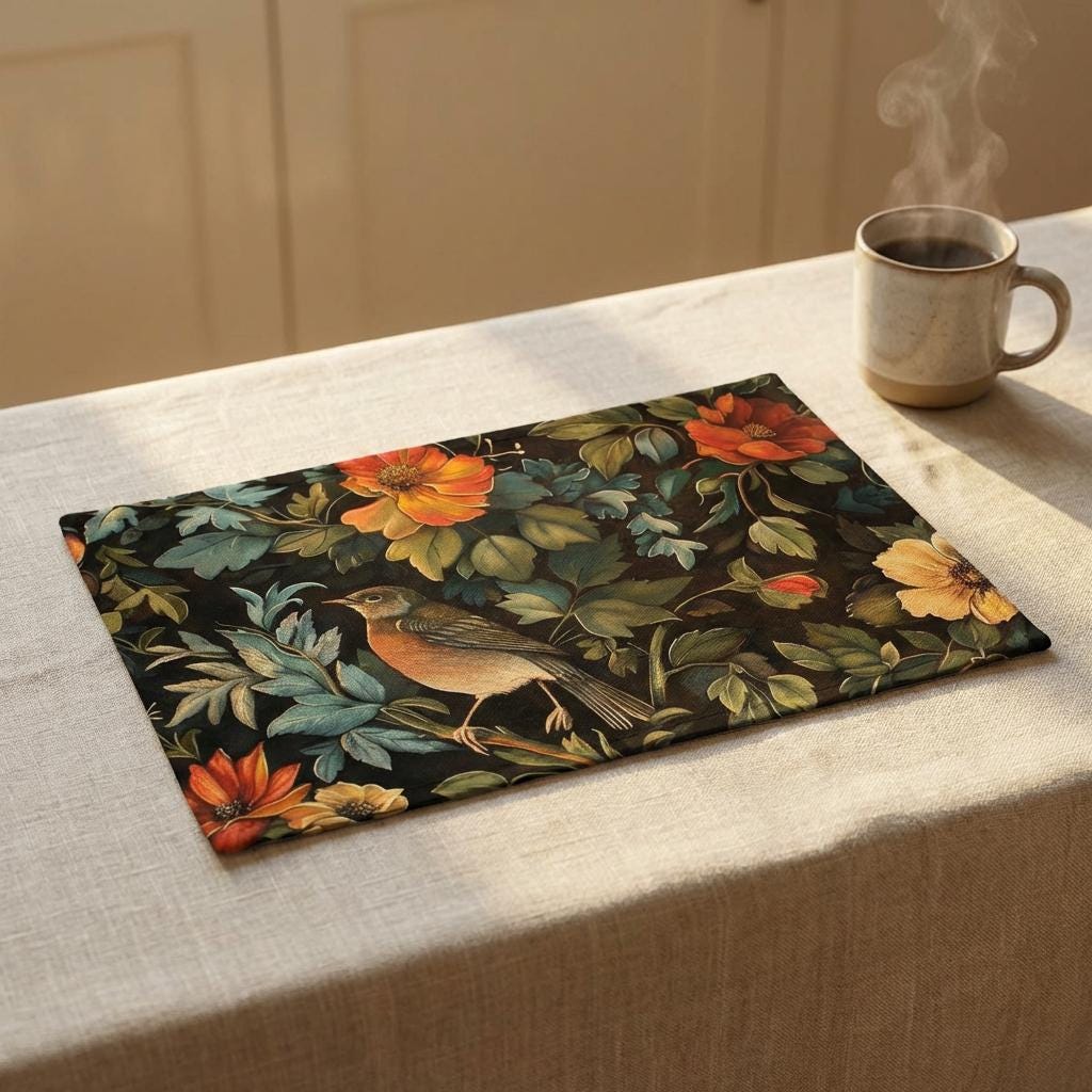 Botanical Floral Kitchen Dish Mat | Microfiber Drying Mat | Modern Farmhouse | House Warming Gift
