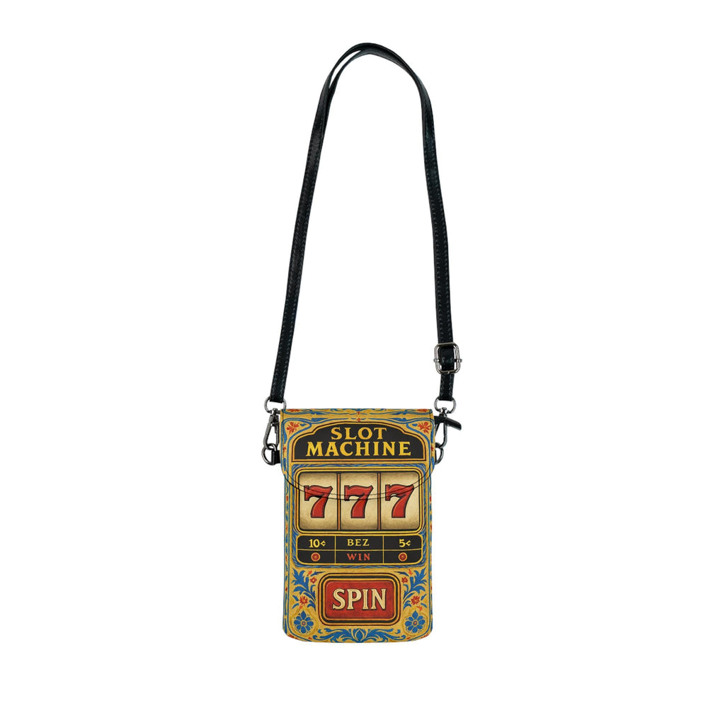 Slot Machine Phone Bag | Retro Arcade Microfiber Sling Wallet (7.5" × 4.9" × 1")