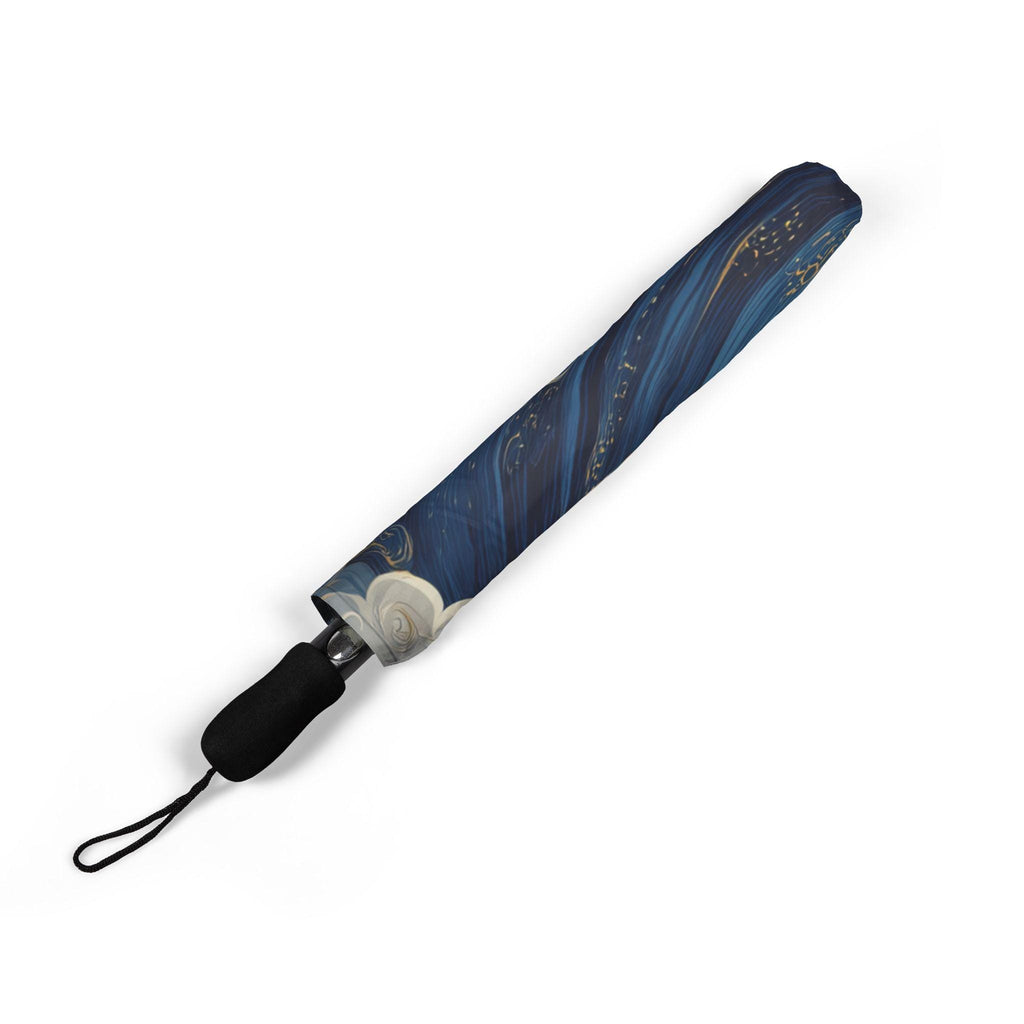 Japanese Ocean Wave Cloud Pattern Umbrella | Blue Swirl Storm Art